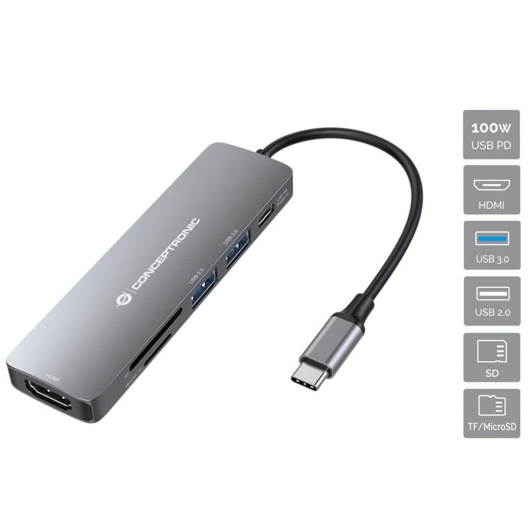 Laptop-Dockingstation CONCEPTRONIC Dockingstation DONN11G 6-in-1