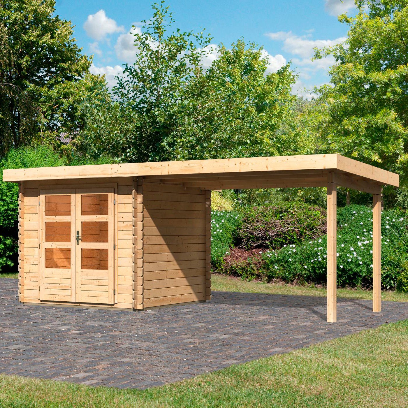 Karibu Gartenhaus Bastrup 2, BxT: 554x273 cm, (Set)