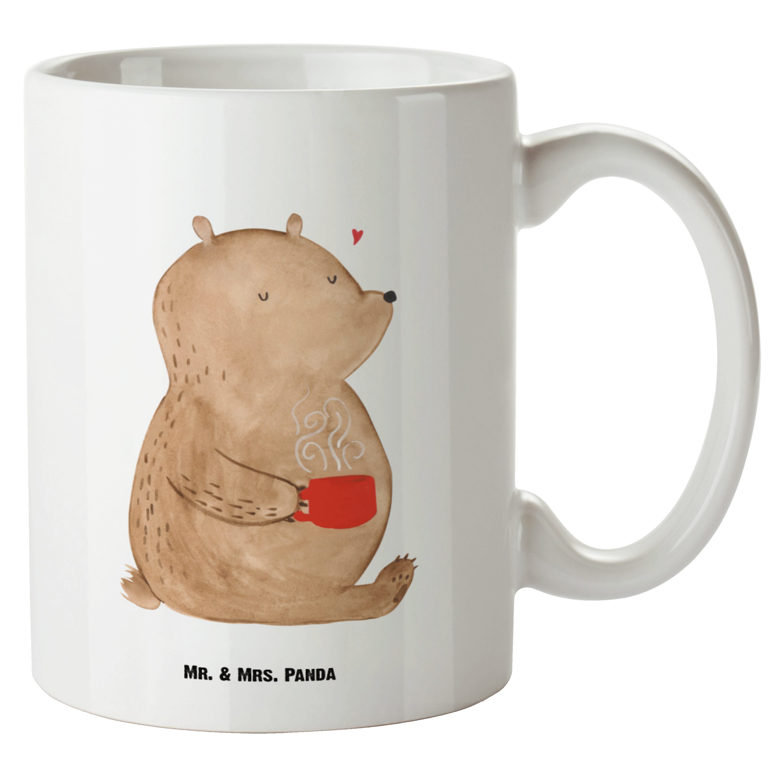 Mr. & Mrs. Panda Tasse Weiß Bär - - Tasse Kaffeetasse, Grosse Geschenk, Keramik Kaffee Groß, Jumbo, Bären, XL