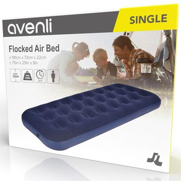 Avenli Luftbett Campingbett aufblasbar, (Luftmatratze für 1 Person), Gästebett mit beflockter Oberfläche