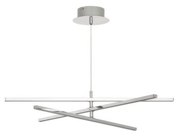 Rabalux Pendelleuchte "Meredith" Metall, silber, rund, 18W, neutralweiß, 1500lm, ø600mm, mit Leuchtmittel, neutralweiß