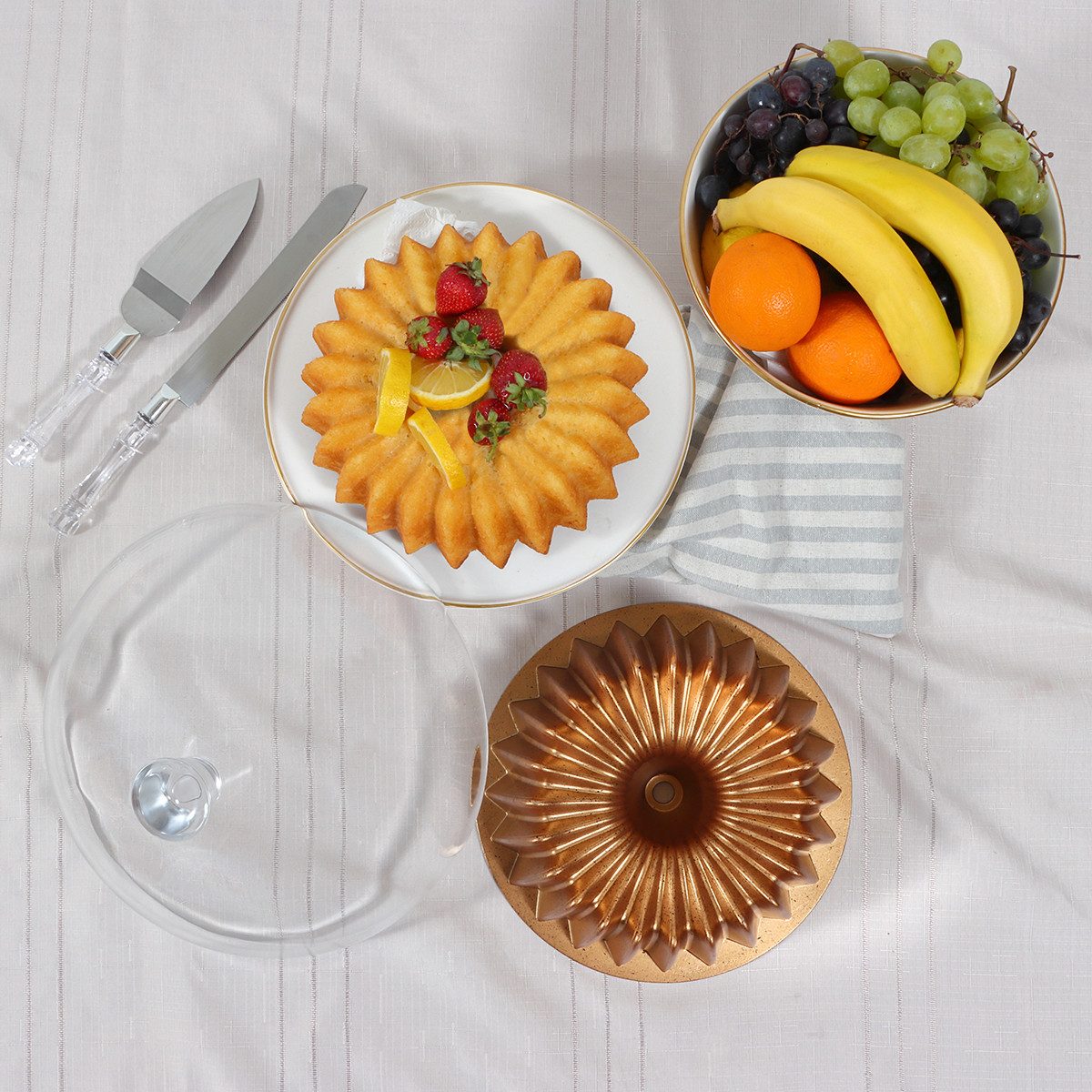 SERENK Backform Serenk Fun Cooking Star Gugelhupfform 26 cm Gelb, Made in Türkiye, (1-tlg)