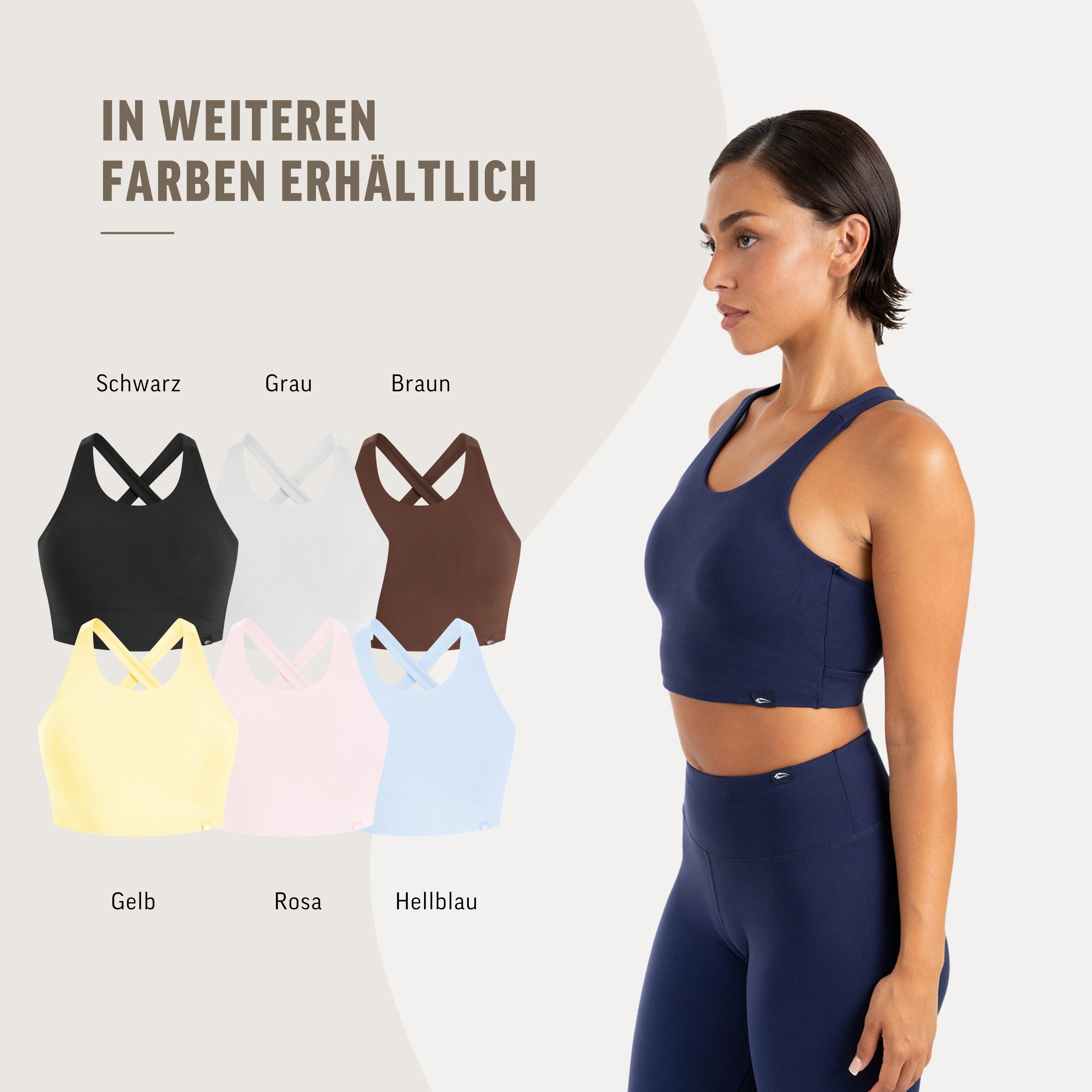 Smilodox Sport-BH Sorea Damen, Gym-BH, Shaped Fit, Medium Support, für Fitness & Yoga Stretch, Shaping, Rundhals, Bewegungsfreiheit, elastisch – Bild 4 von 5