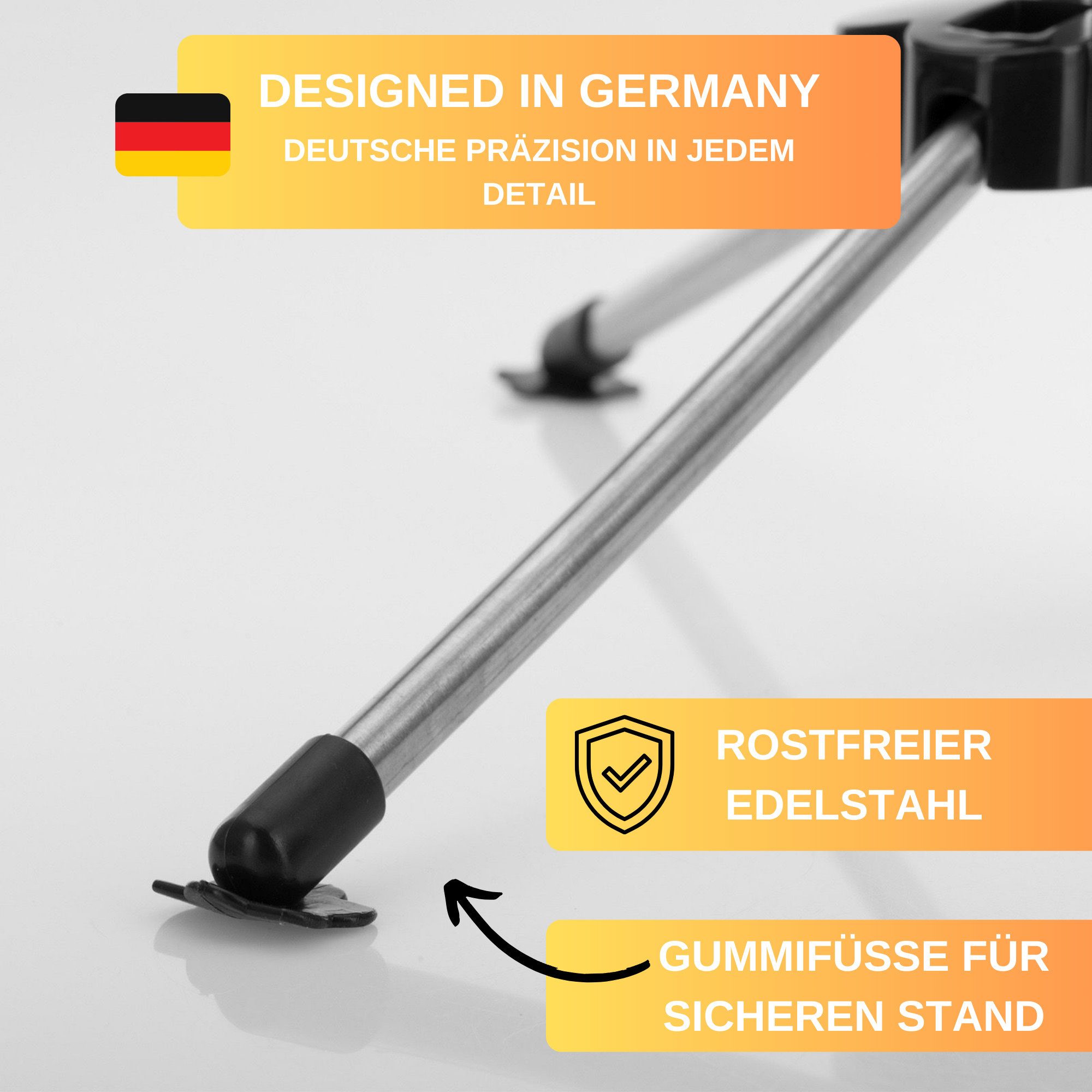 Thiru Nudeltrockner für bis zu 2 kg Pasta mit Transport-Stab - Edelstahl, platzsparend zusammenklappbar, mit Transport-Stab