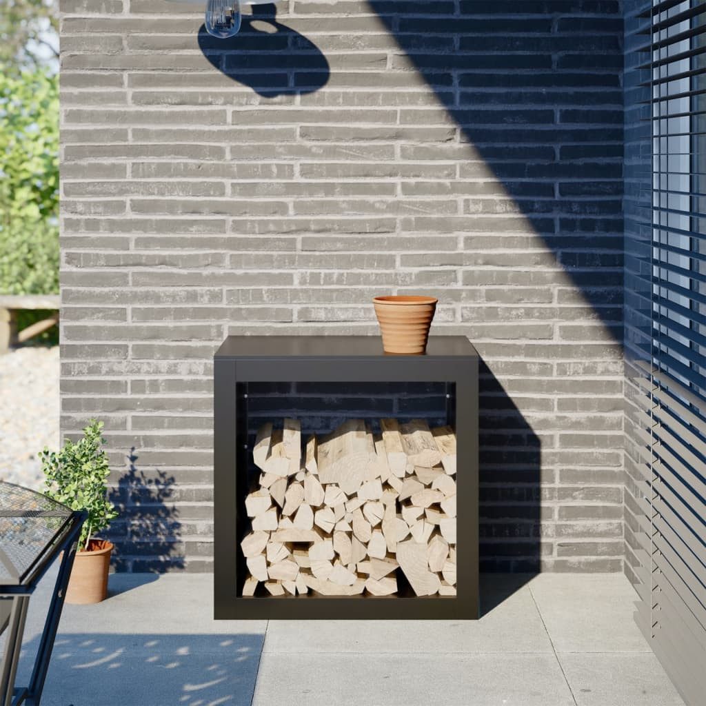 vidaXL Kaminholzregal Brennholzregal Schwarz 60x40x60 cm Stahl