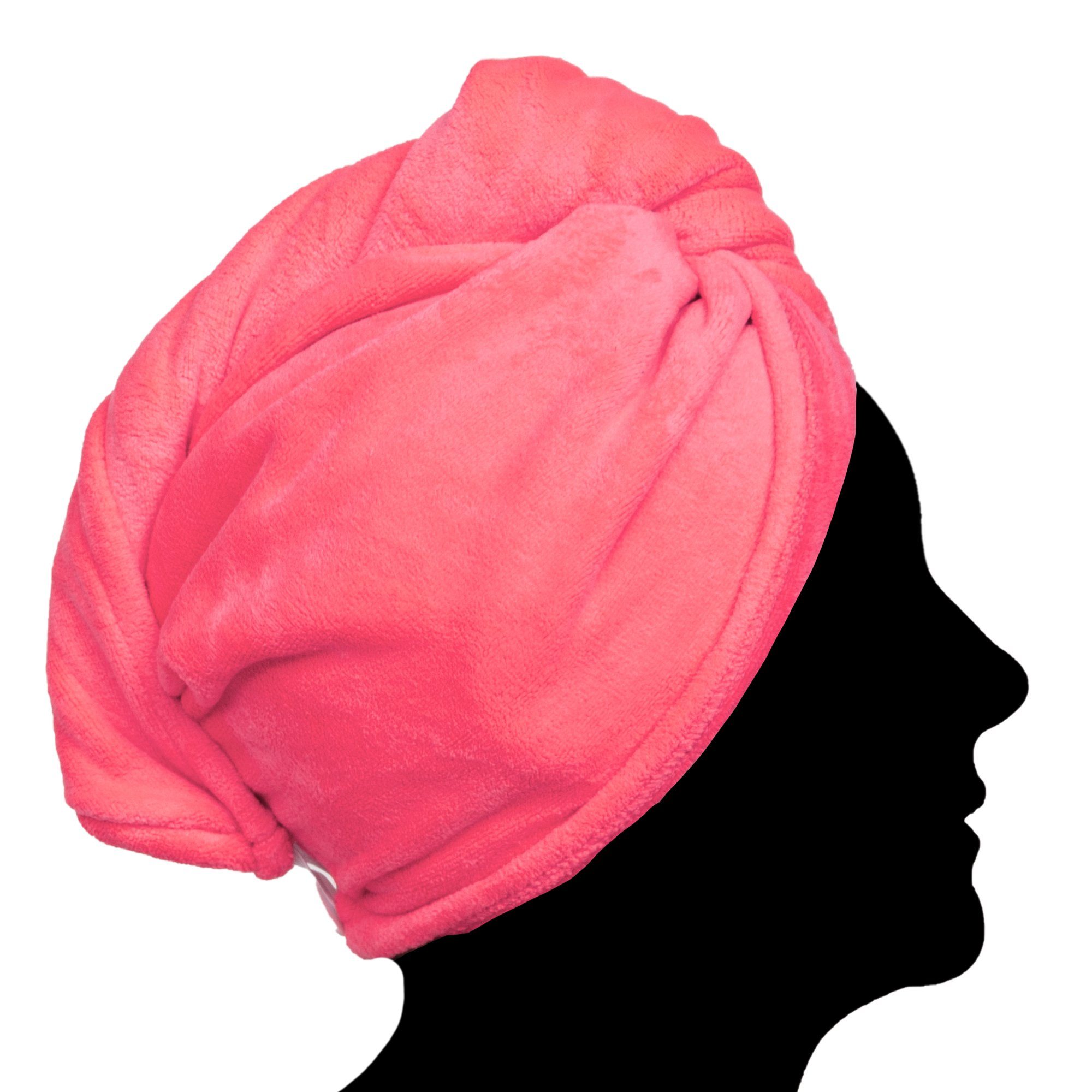 cosey Turban-Handtuch Mikrofaser Turban-Handtuch - Kopf-Handtuch, (1-St), 350 g/m² Rot