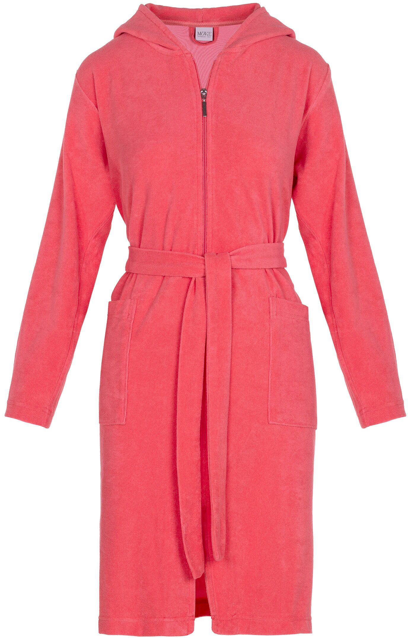 Möve Unisex-Bademantel ideal für Sauna & Spa, Hotelbademantel, Morgenmantel, Kurzform, Kapuze, Reißverschluss
