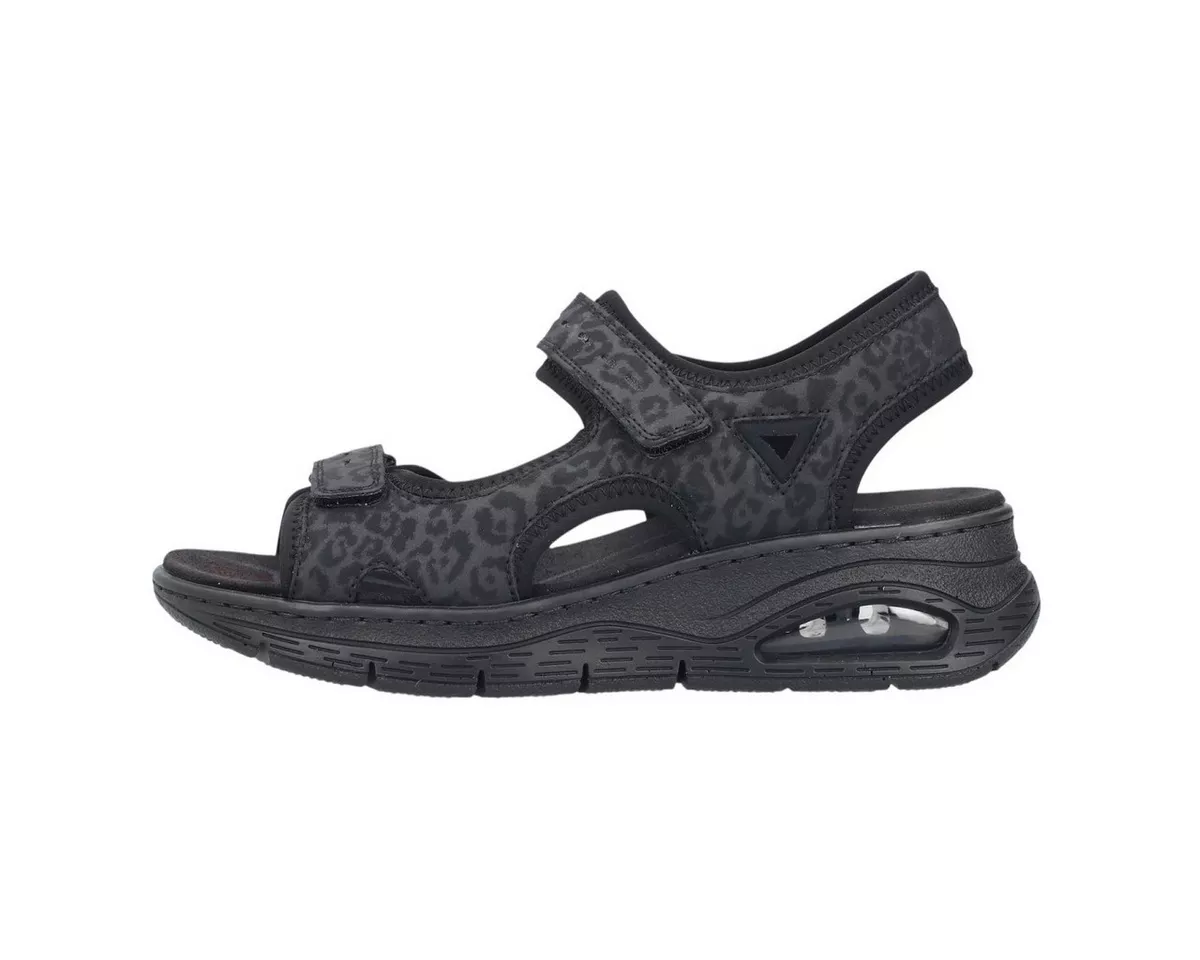 Rieker 67666 schwarz/grau Damen Sandale