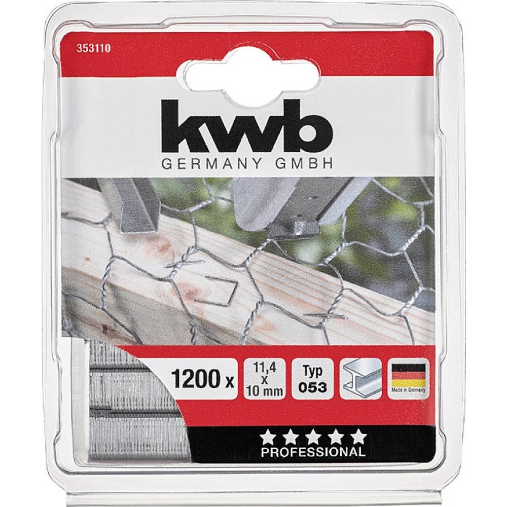 mm kwb 10 x 11.4 mm, Klammern, Nagler Feindraht, Stahl, 1200