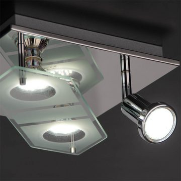 Licht-Trend LED Deckenstrahler Oboca LED Deckenleuchte mit Glas Spotleuchte chrom, silber, Warmweiß