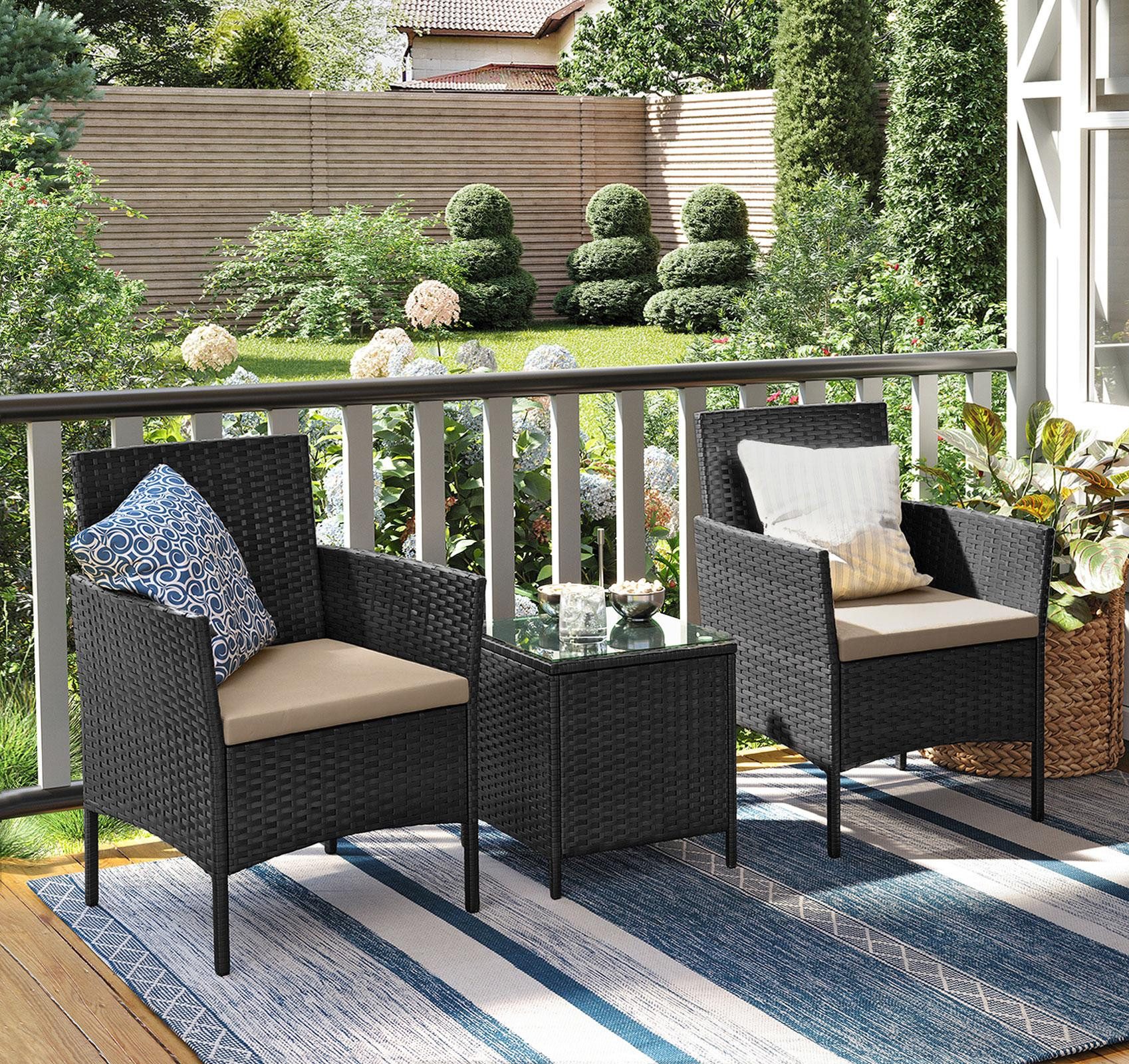 SONGMICS Gartenlounge-Set, (3-tlg., 2 Gartenstuhl, 1 günstig online kaufen
