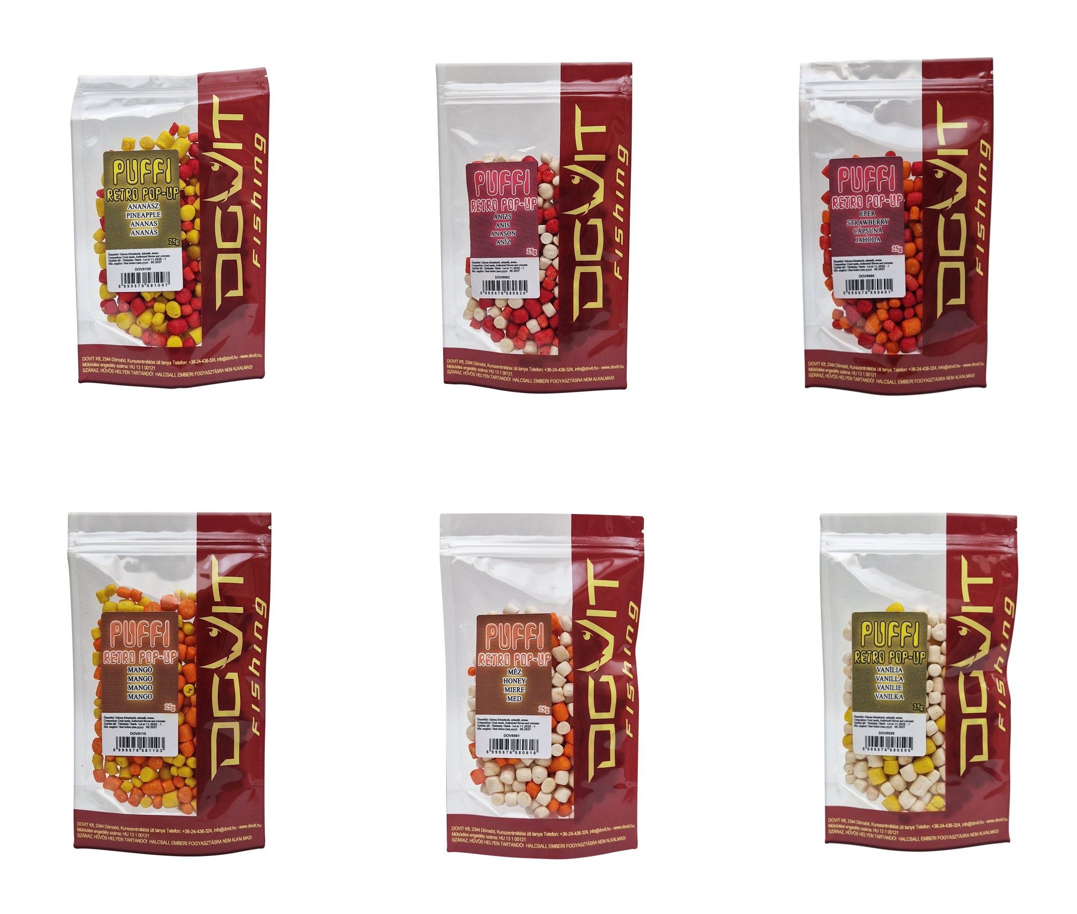 DOVIT FISHING Kunstköder Pop Up Puffi Retro Karpfen Köder - ver. Aromen - 25g Beutel - Feeder, Für Karpfen, Graskarpfen, Schleie, Brasse, Rotauge, Rotfeder