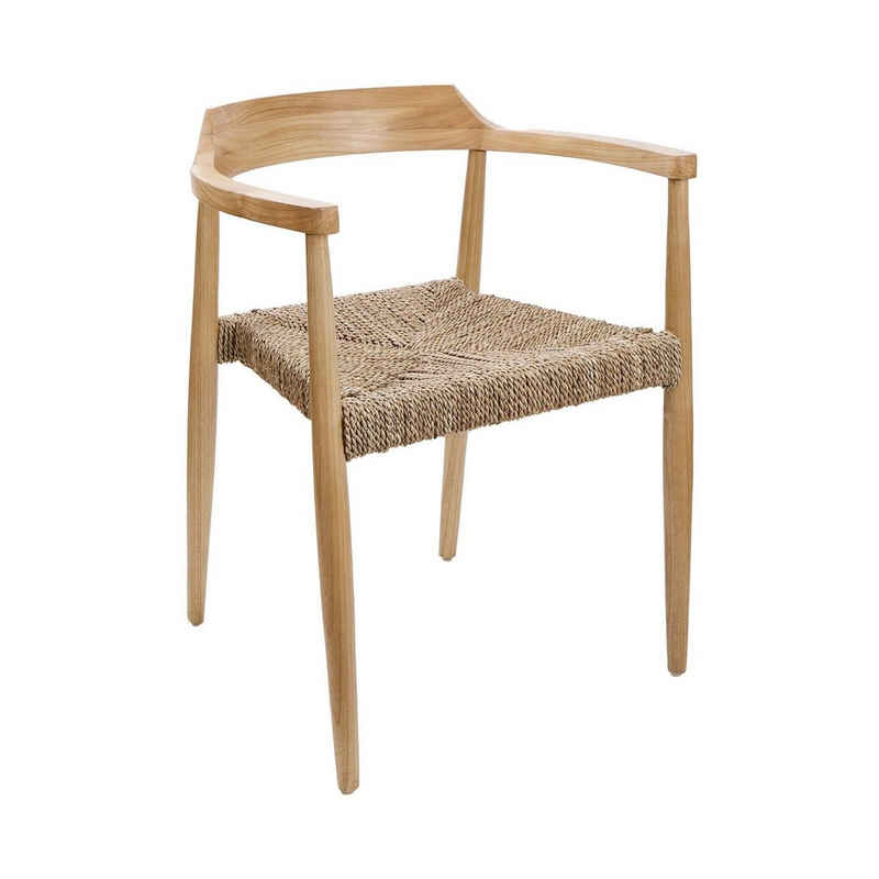 BUTLERS Stuhl SERANG Armlehnenstuhl mit gewebter Sitzfläche