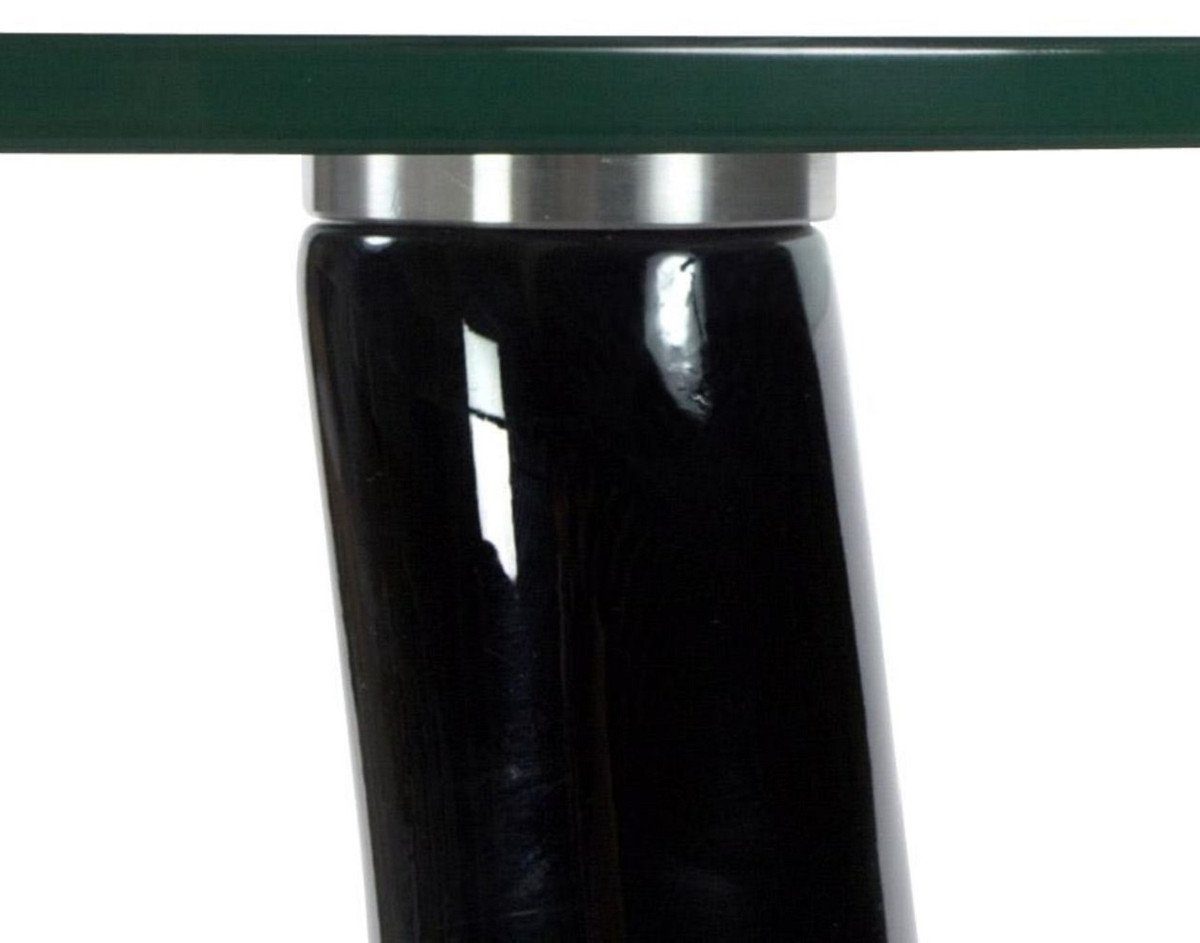 x 54 mit Tisch Beistelltisch H. 45 Ø Casa Padrino - Beistelltisch Moderner runder Designermöbel Glasplatte - cm Fiberglas Schwarz