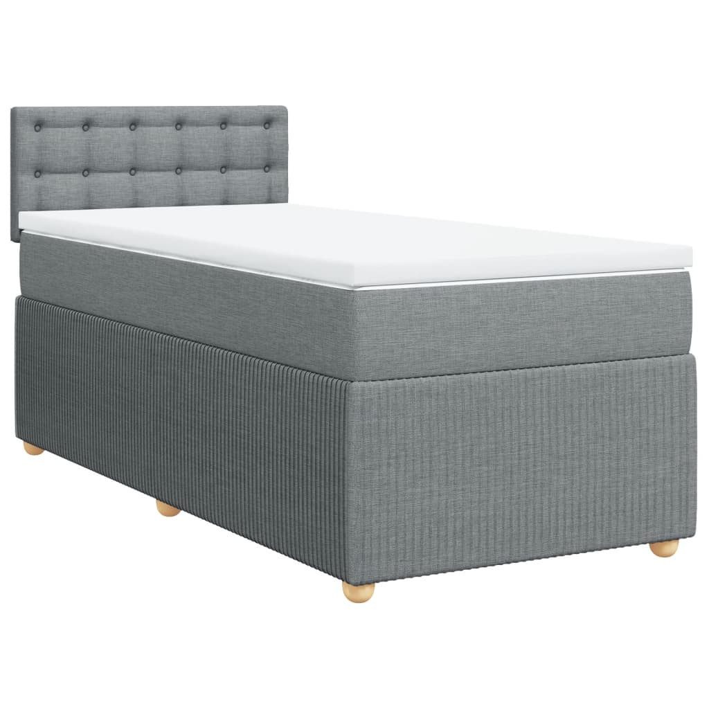 vidaXL Bett Boxspringbett mit Matratze Hellgrau günstig online kaufen