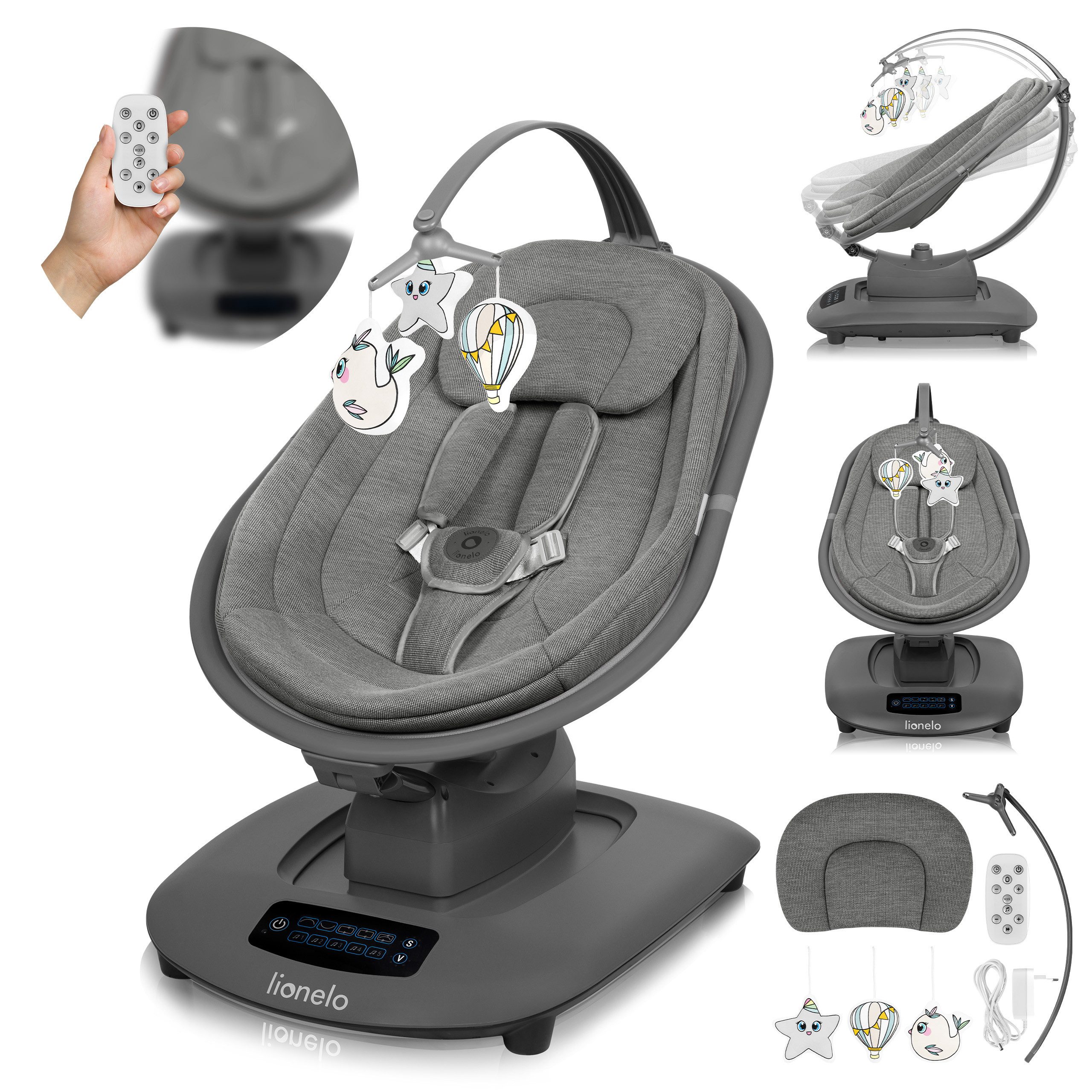 lionelo Babywippe BLOSSOM, 5 Schaukelmodi/180° drehbarer Sitz/Timer/Sicherh günstig online kaufen