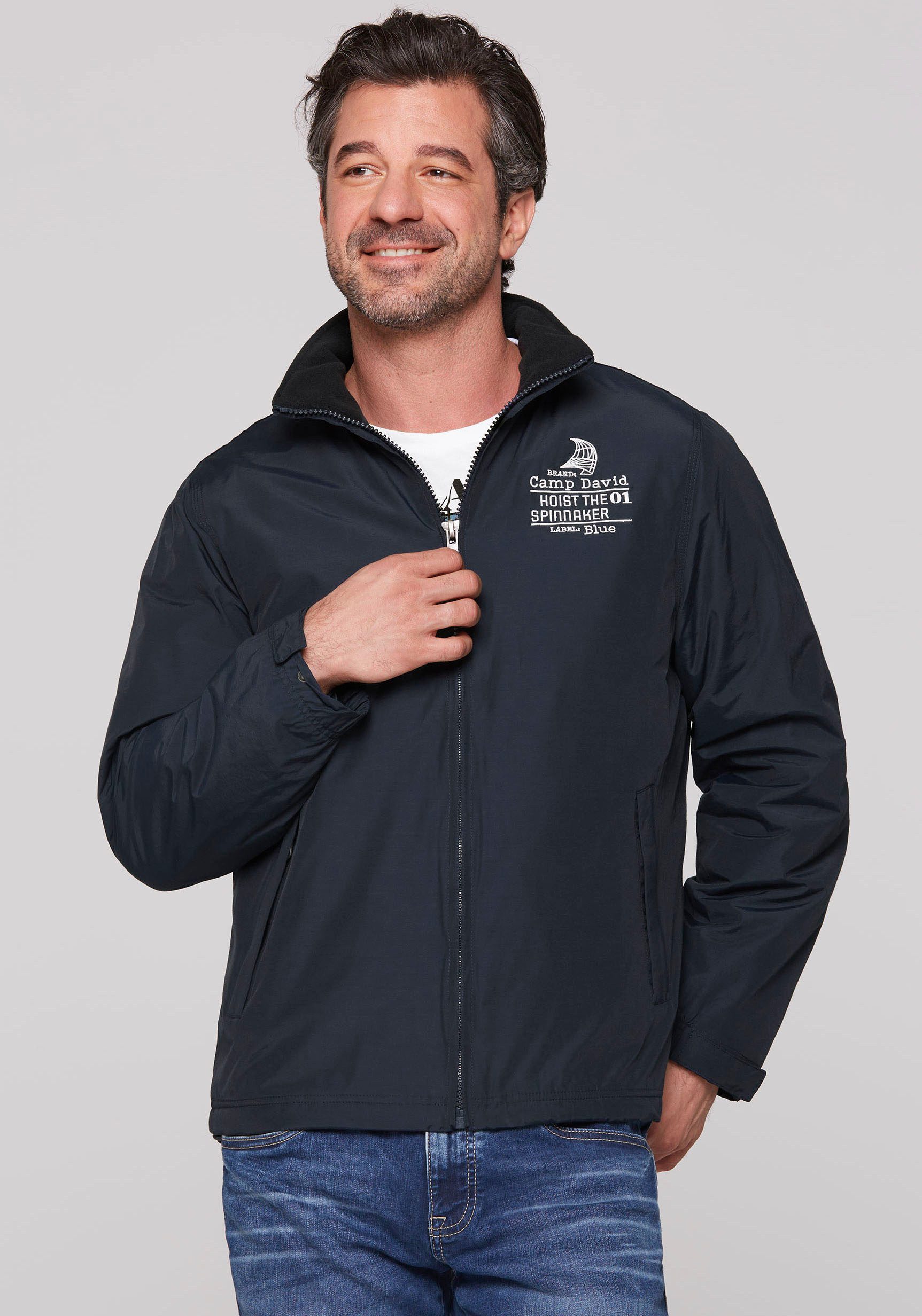 CAMP DAVID Windbreaker mit Logostickereien günstig online kaufen