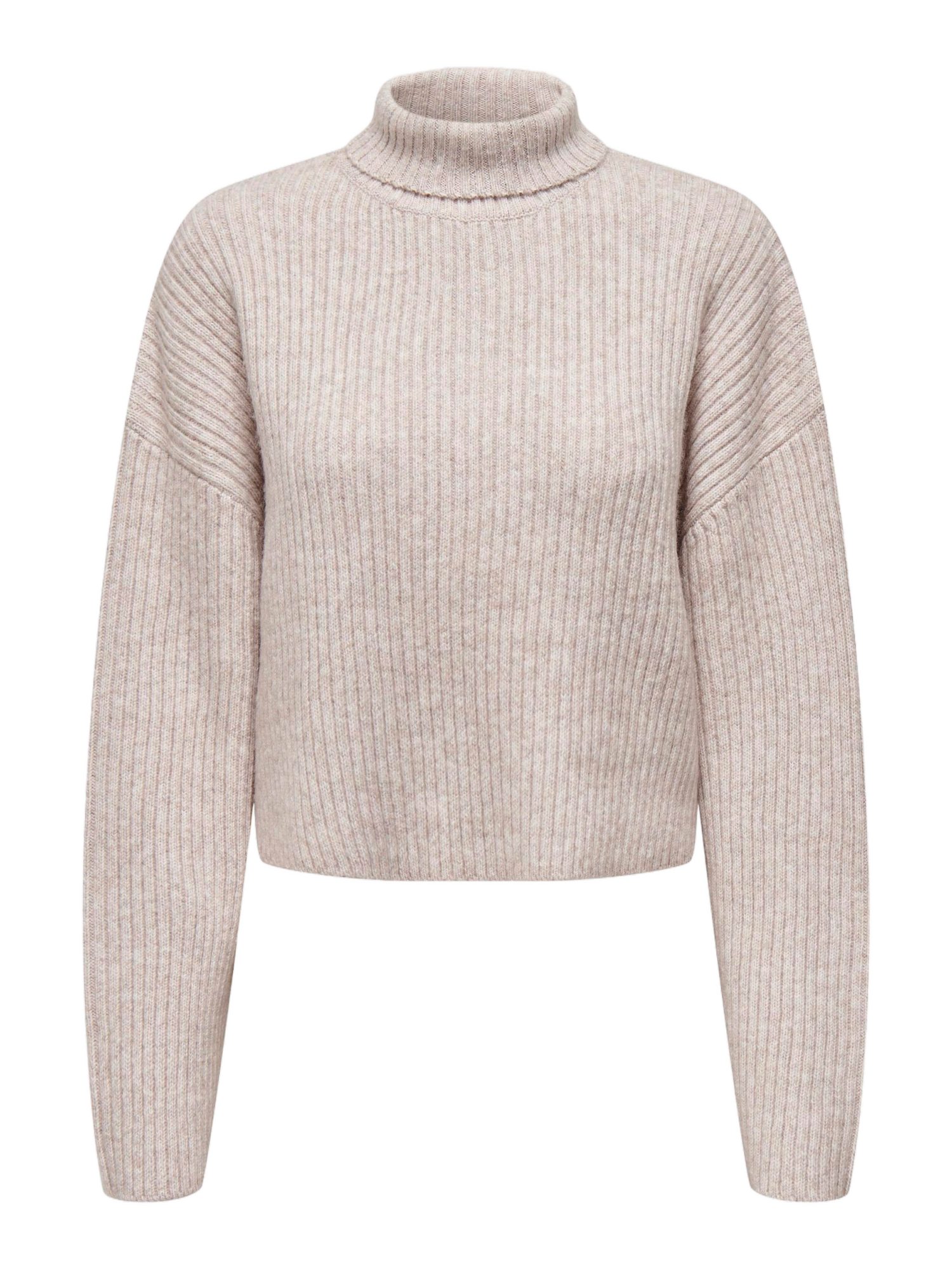 ONLY Strickpullover grau,Casual,Polyester,Meliert,Rollkragen,Lang,Regular Fit
