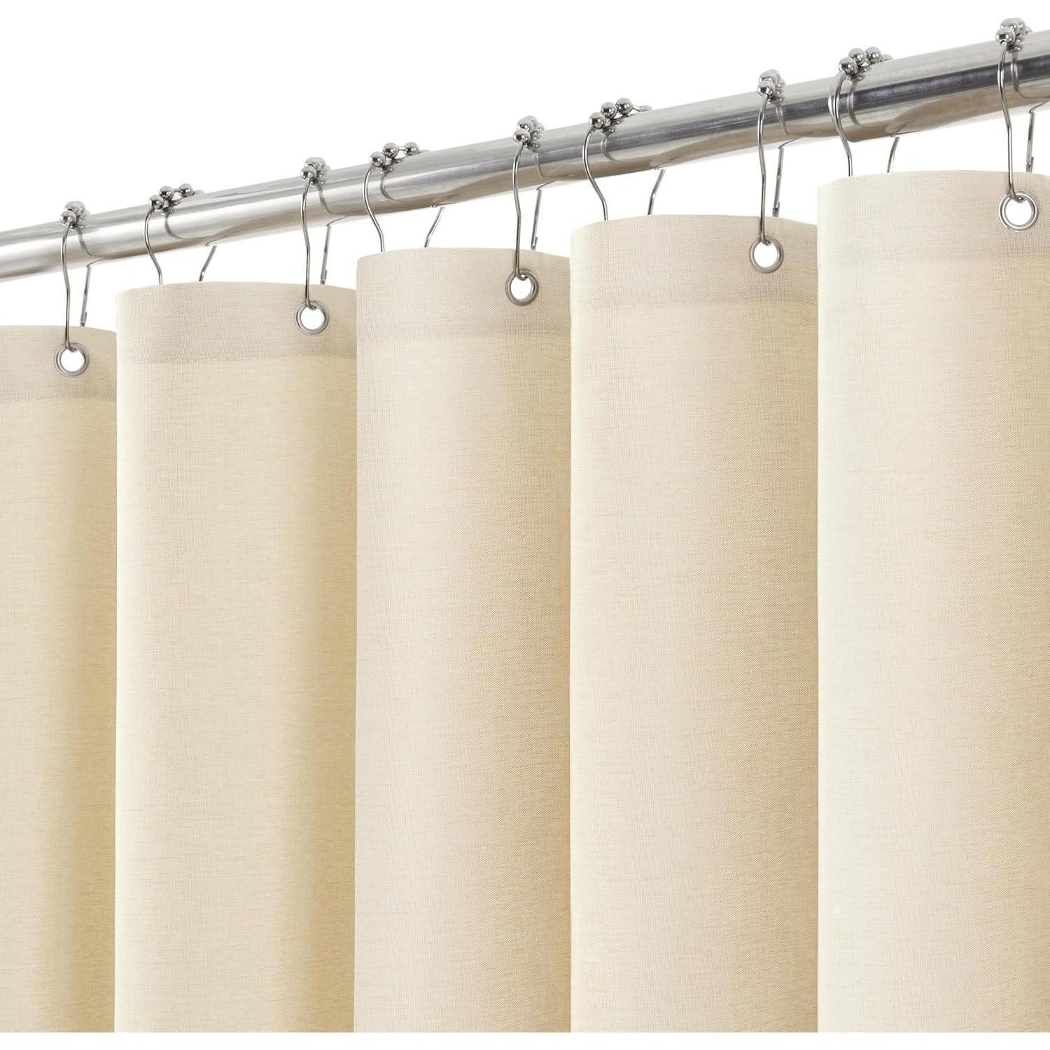 LuxusKollektion Duschvorhang Duschvorhang Leinen mit Metall Duschvorhangrin günstig online kaufen