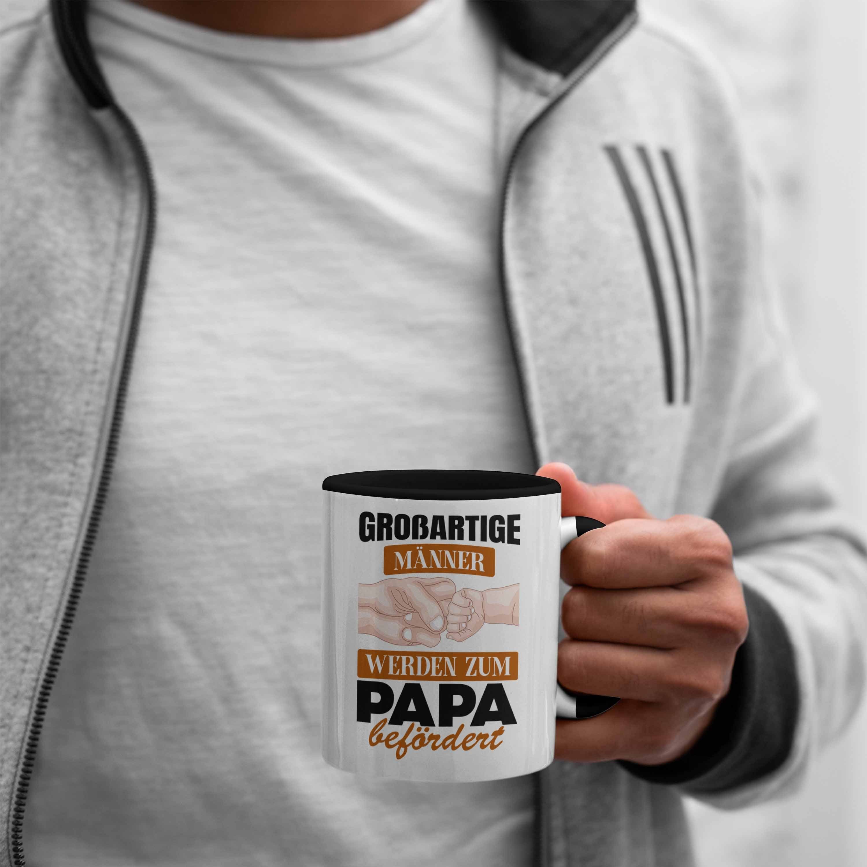 Männer Trendation Tasse Tasse Geschenk Zum Trendation Du - Papa Geschenkidee Schwarz Wirst Befördert Großartige Vater werden