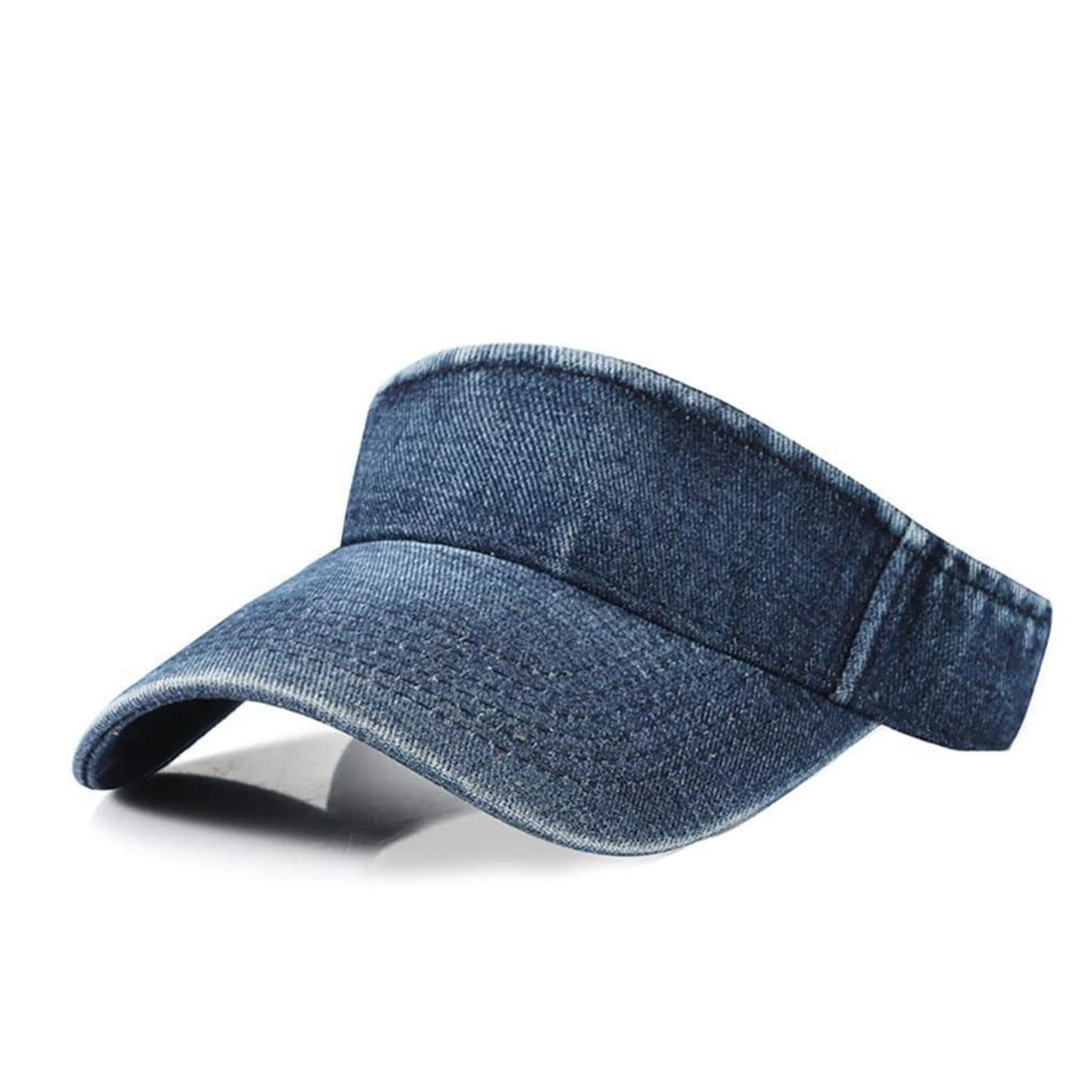 LuxusKollektion Visor Visor Cap Damen Herren Denim Sonnenblende Sonnenschutz Dunkelblau