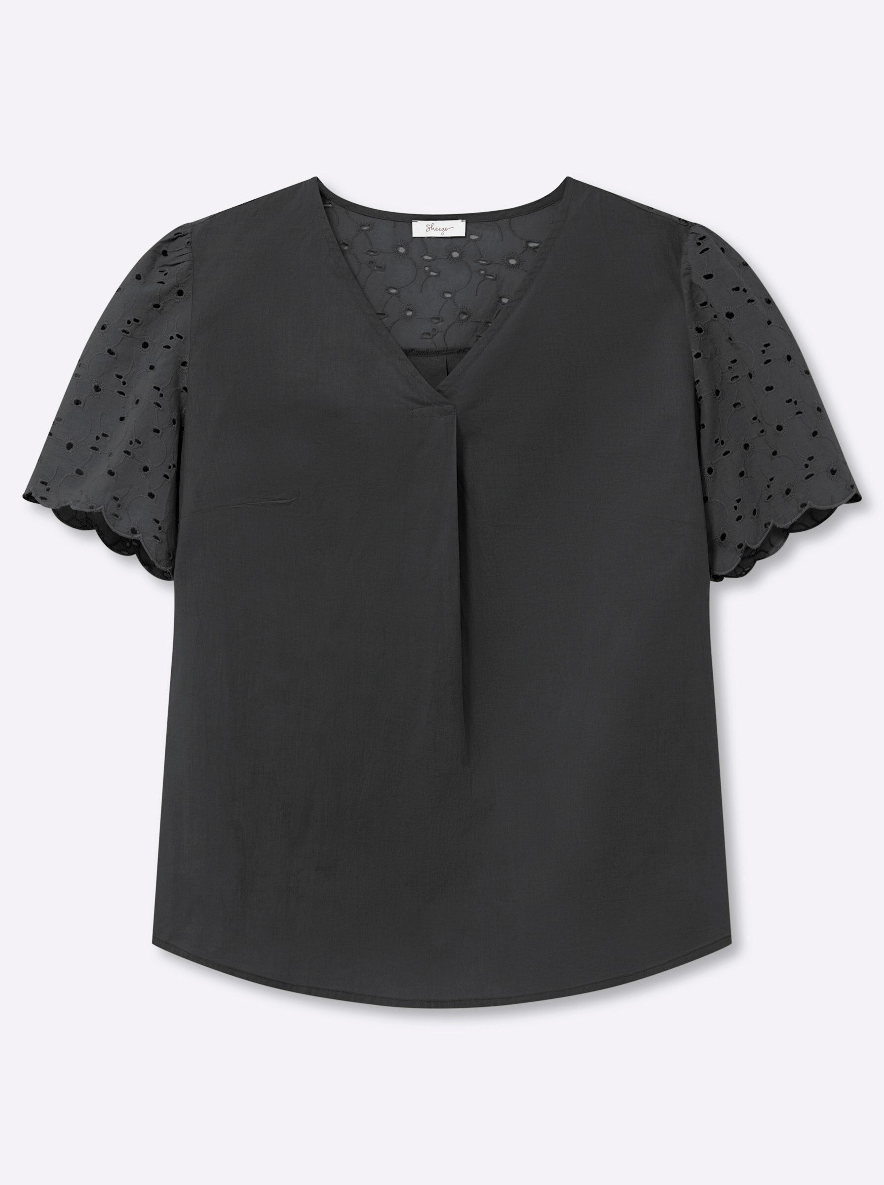 Klassische Bluse Kurzarmbluse Kurzarm