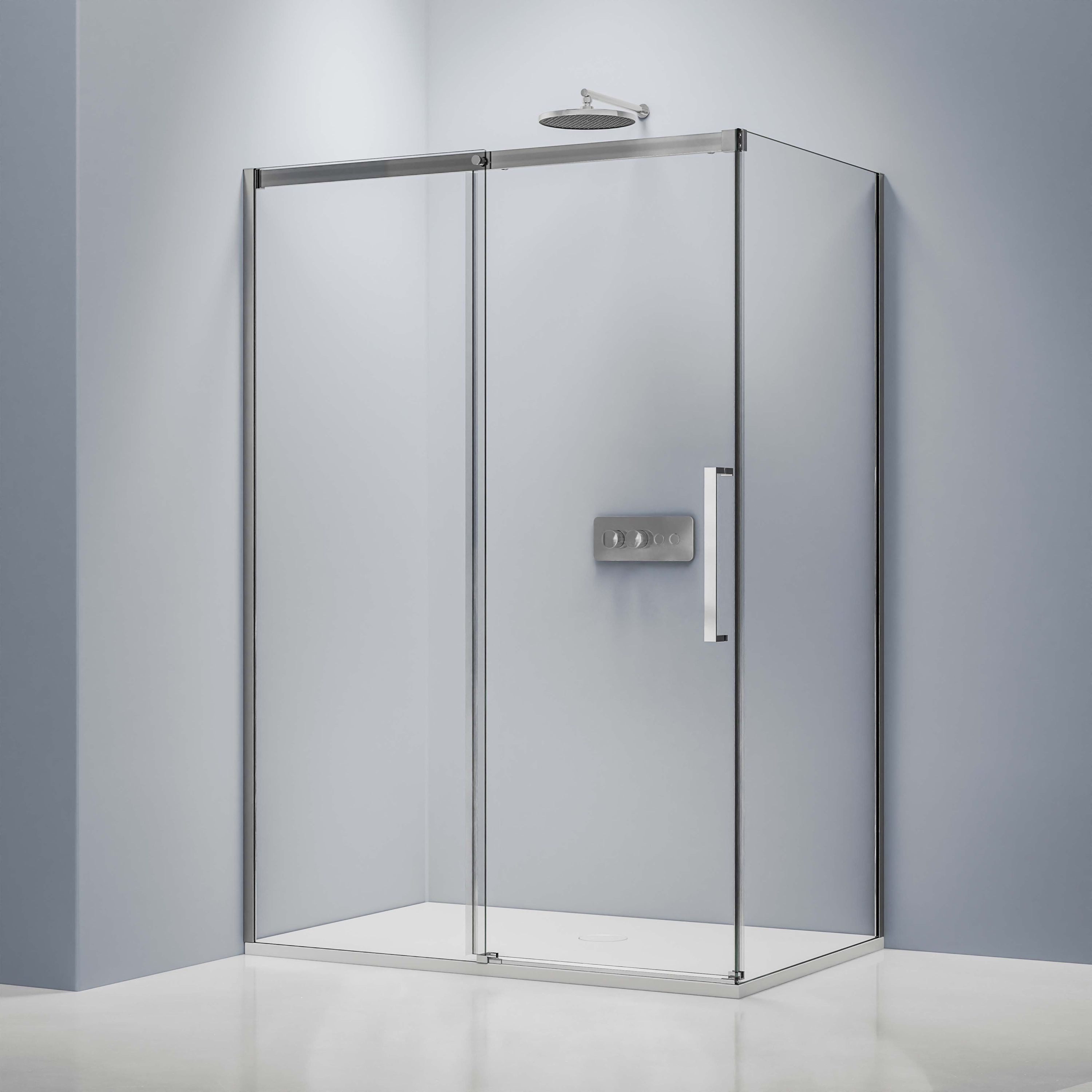 Bernstein Eckdusche DX906 FLEX 100x70cm, BxT: 100x70 cm, Schiebetür 100 cm, Seitenwand 70 cm, Chrom, Soft-Close