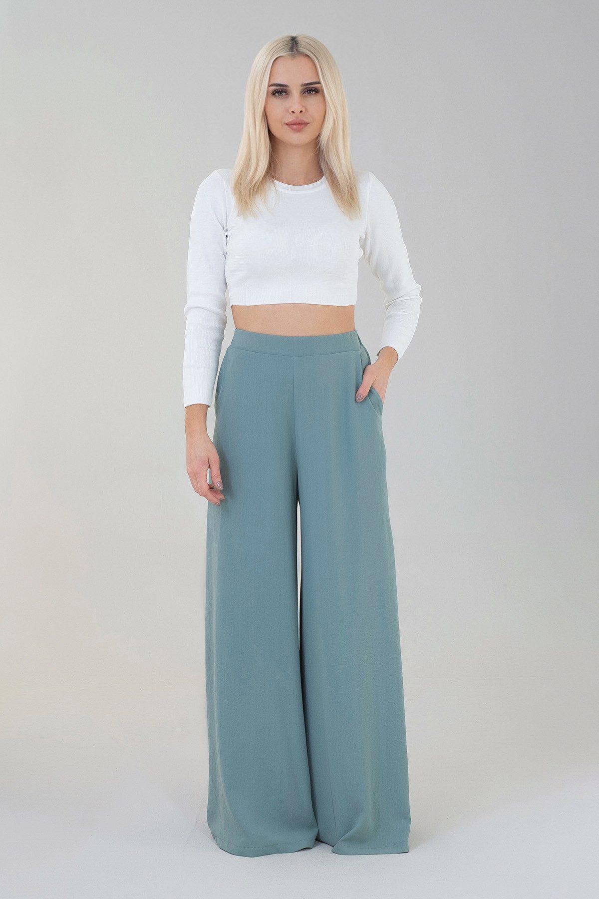 fashionshowcase Palazzohose Damen High Waist Sommerhose günstig online kaufen
