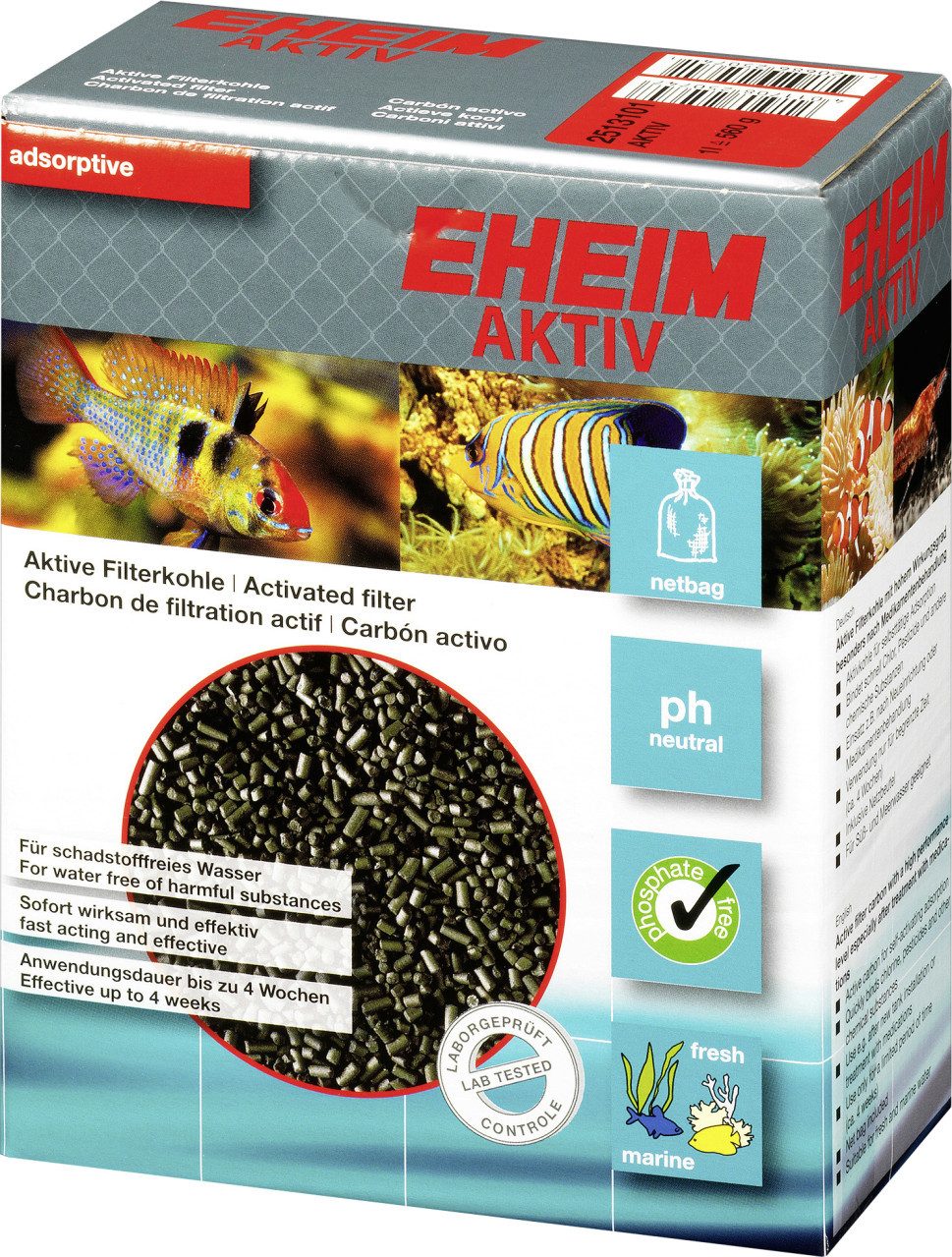 Aquariumfilter Eheim Filterkohle Karbon 225 g + Netzbeutel