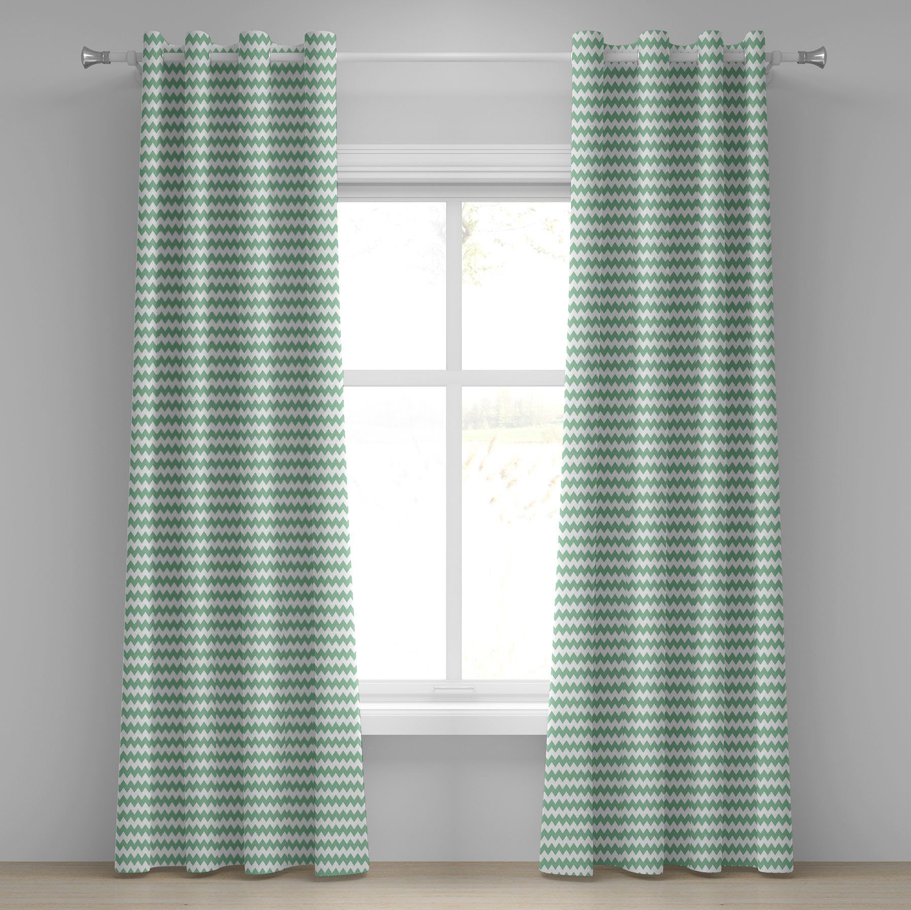 Winkel Wohnzimmer, Schlafzimmer Dekorative Abakuhaus, Zick-Zack-Twisty für 2-Panel-Fenstervorhänge Moderne Gardine