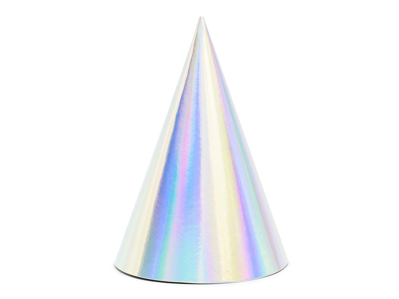 Set partydeco silber Papierdekoration, Partyhüte 16cm irisierend 6er Hologramm