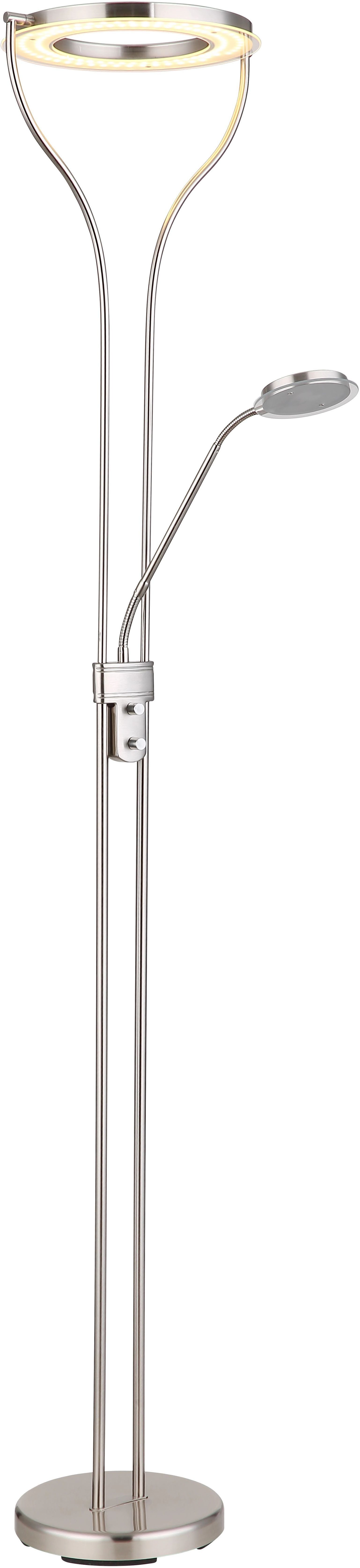 GLOBO LIGHTING LED Deckenfluter EBRO, Dimmer, LED fest integriert, Warmweiß, Stehleuchte, Flexo, Wohnzimmer, Schlafzimmer, 3000 Kelvin