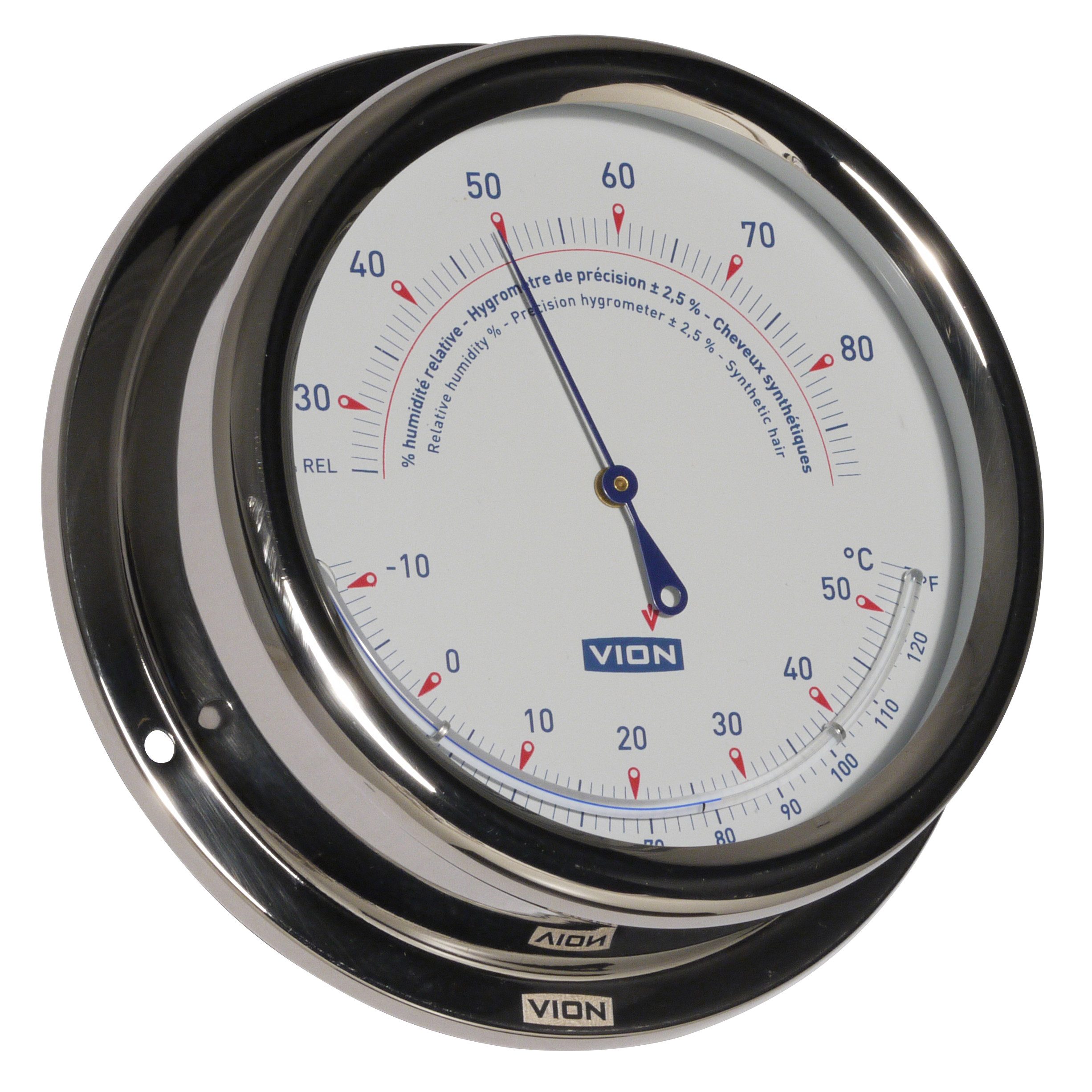 Delite Wanduhr Schiffsuhr Stahl poliert VION Clock A130 (Marineuhr mit Funkstille-Perioden)