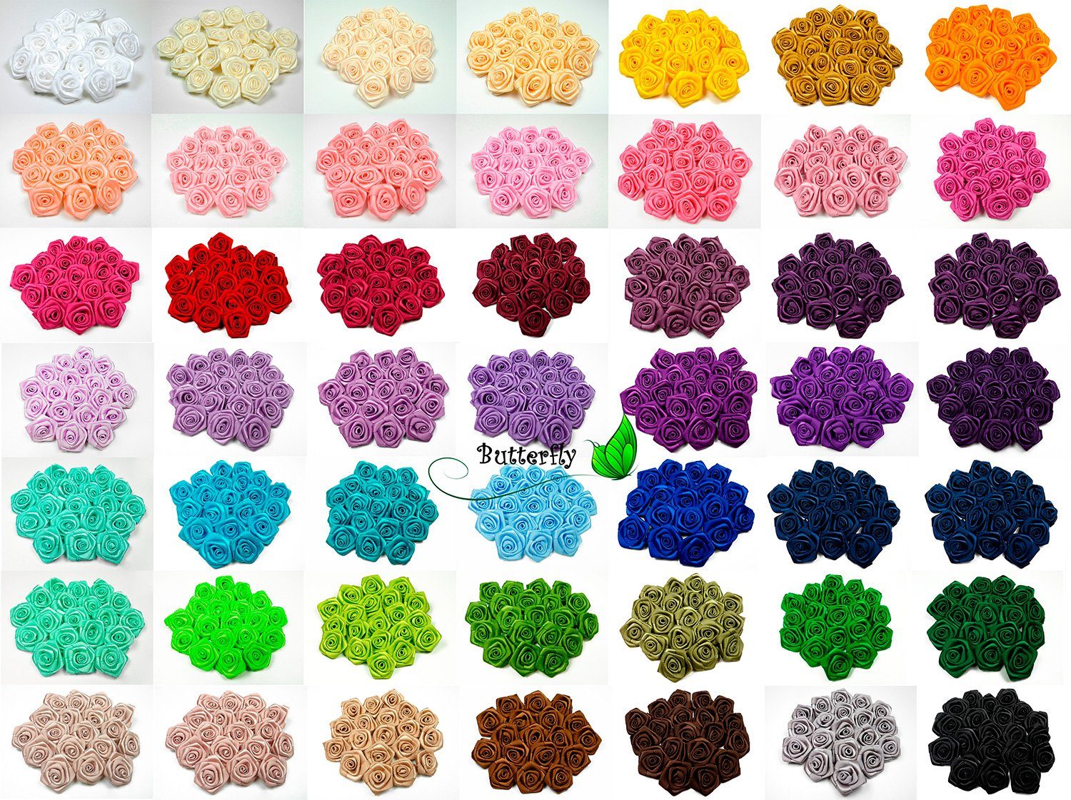 Creativery Streudeko, Satinrosen 3 cm, 10 Stück