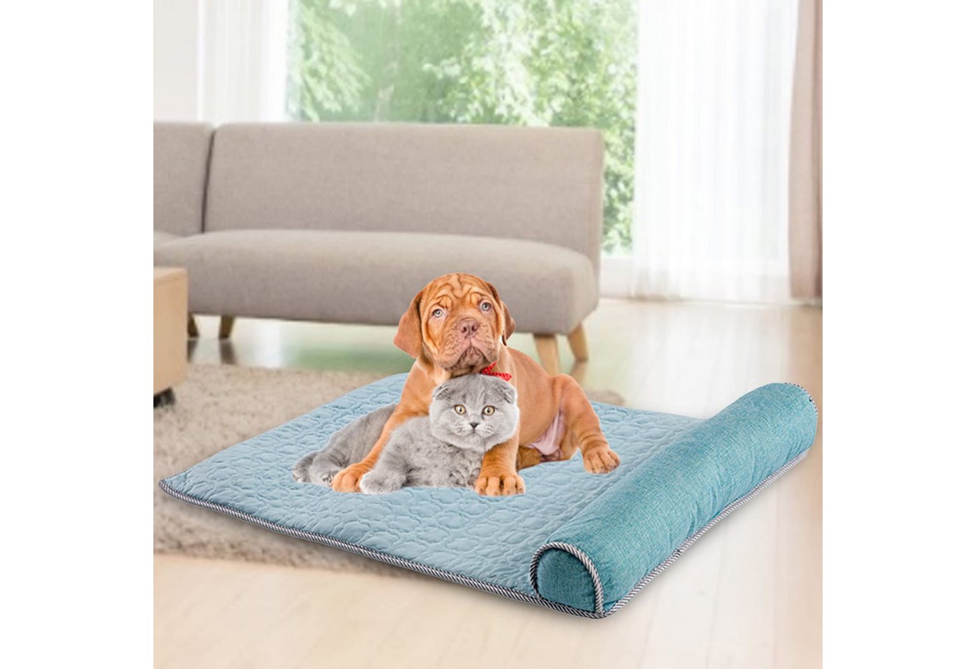 Thumbnail - Kaket Hundematte Kühlmatte für Hunde Selbst Kühlende Hundematte mit Kissen, Schlafplätze & Möbel für Hunde Waschbar Hund...