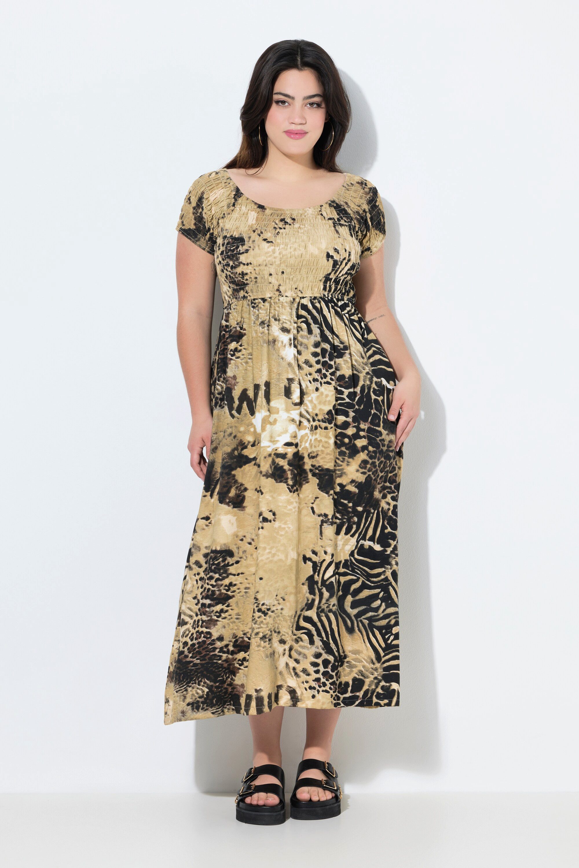 Angel of Style Maxikleid Maxikleid A-Line Jersey Leo gesmokte Büste günstig online kaufen