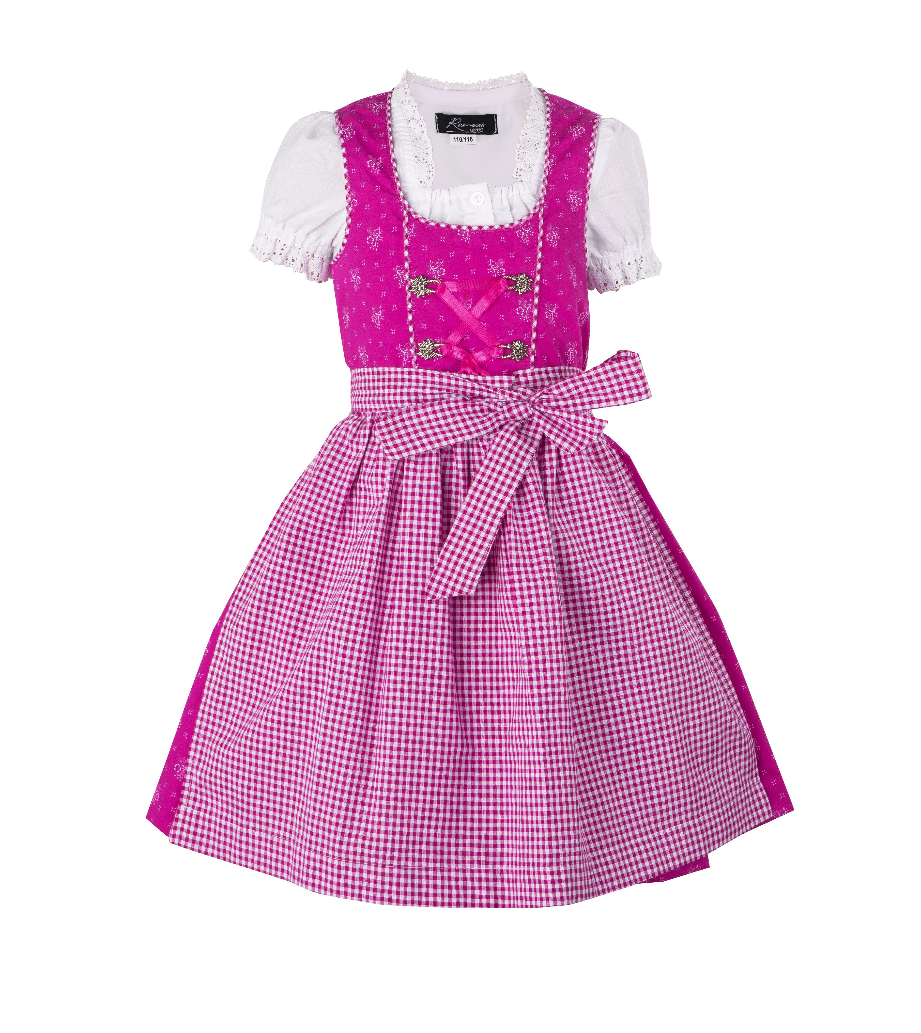 Dirndl Kinderdirndl Fee pink mit Bluse