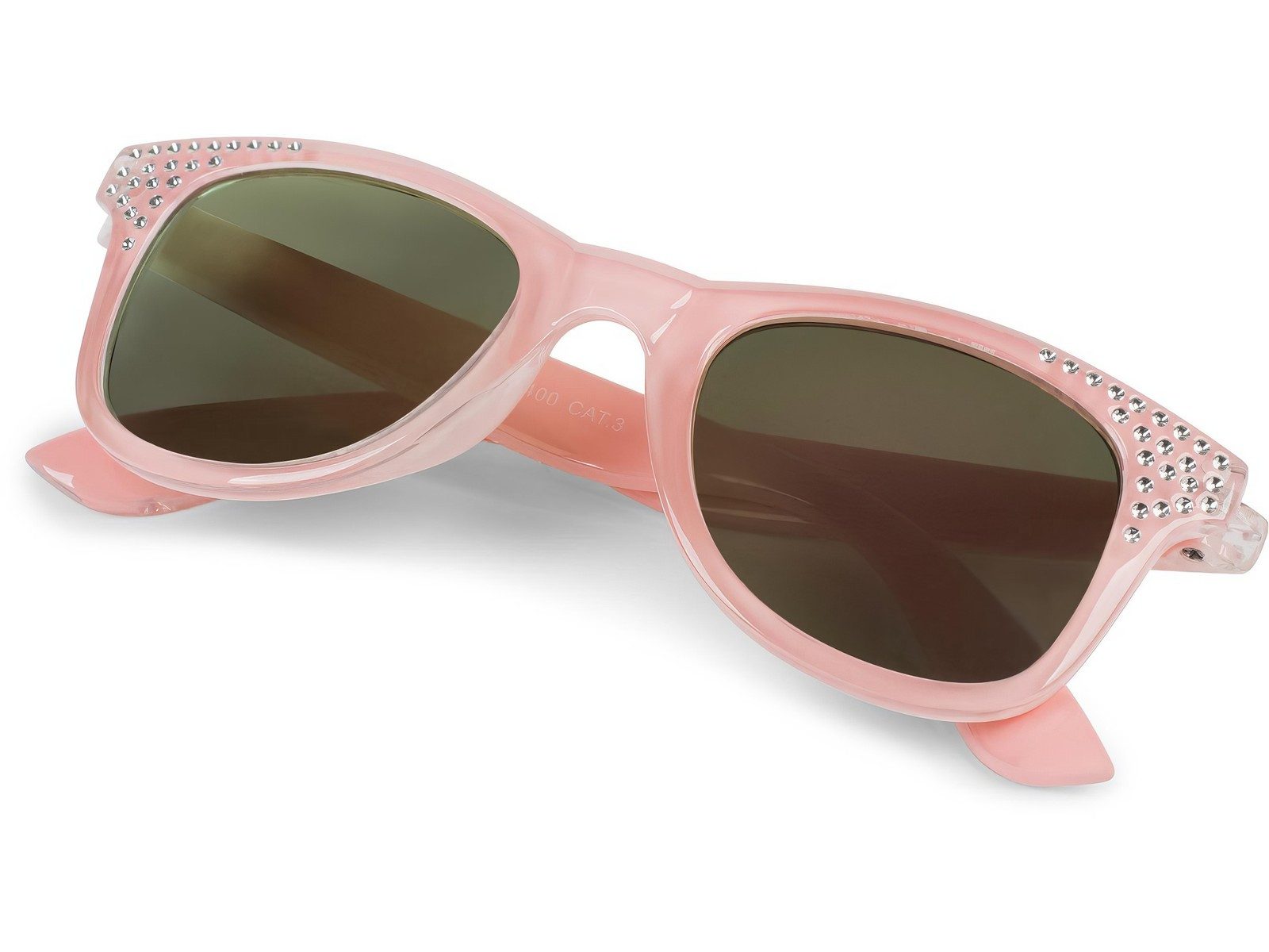 styleBREAKER Wayfarer Mädchen Nerd Sonnenbrille mit Strass (1-St)