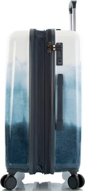 Heys Hartschalen-Trolley Tie-Dye blau, 66 cm, 4 Rollen, Hartschalen-Koffer Reisegepäck TSA Schloss Volumenerweiterung