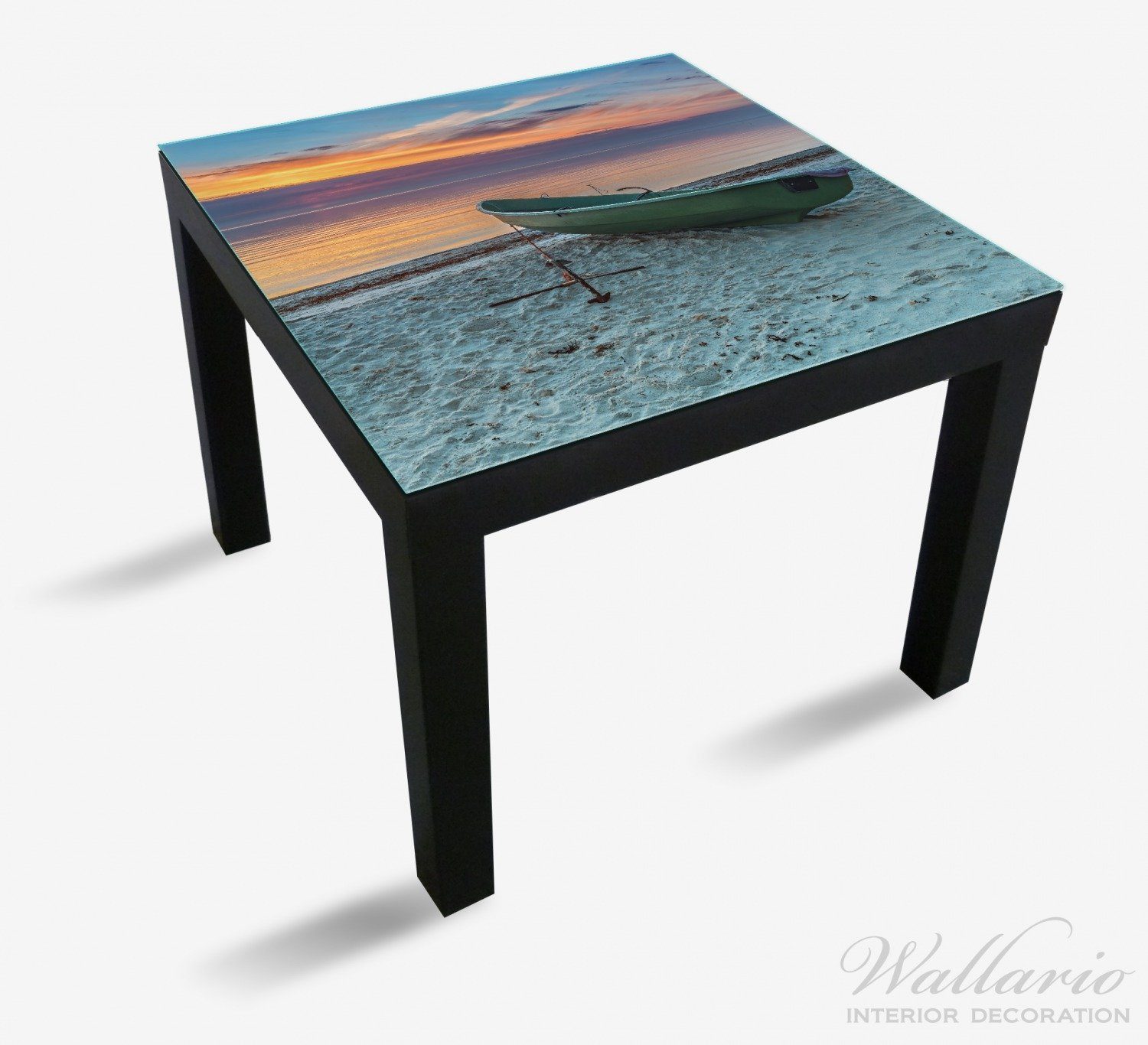 Lack Einsames Tisch Wallario am für St), (1 geeignet Anker mit Ikea Fischerboot Strand Tischplatte