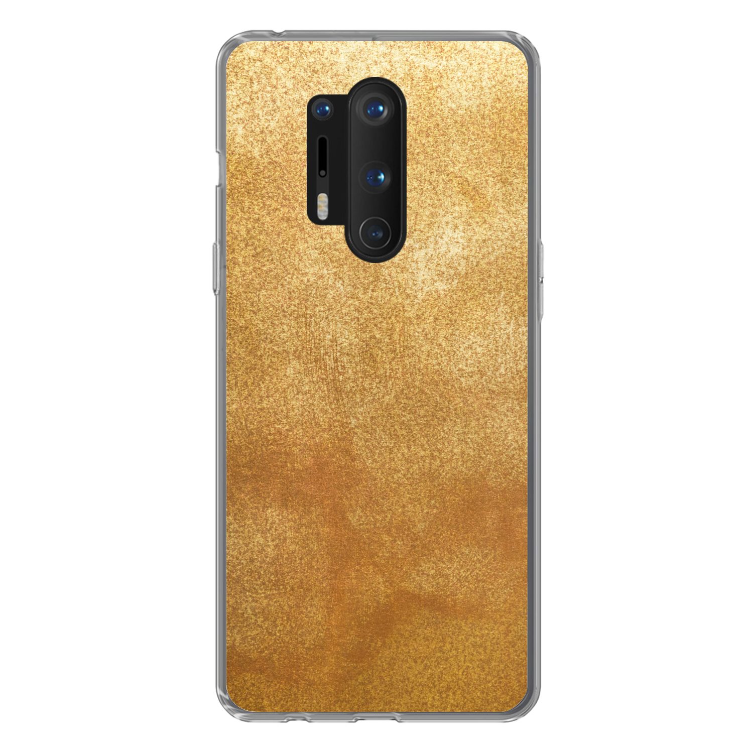 MuchoWow Handyhülle für OnePlus 8 Pro Eisen - Rost - Gold - Metall - Luxus, Phone Case, Silikon, Schutzhülle Dünn
