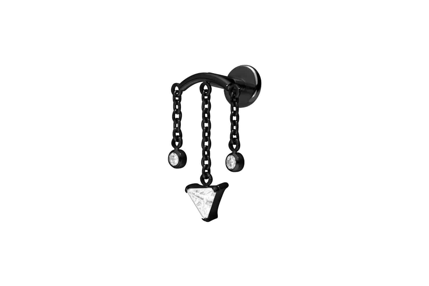 Piercing-Set Titan Labret mit Push Fit WINDSPIEL
