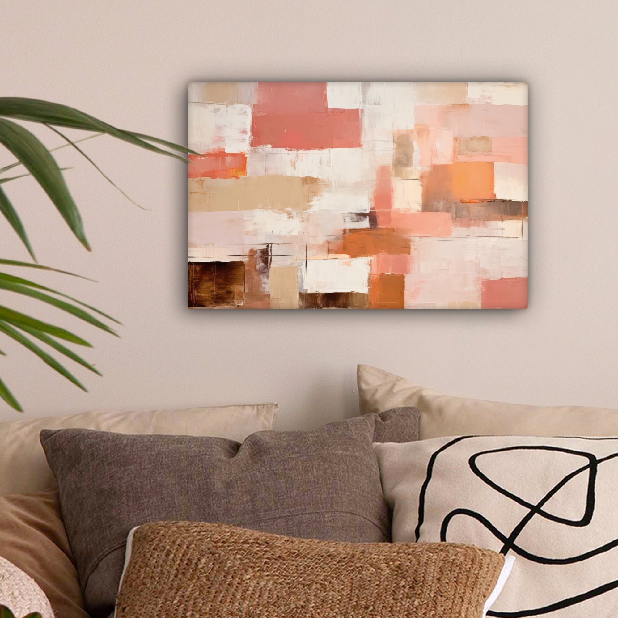 OneMillionCanvasses® Leinwandbild Kunst - Rosa - Abstrakt, Fotodruck (1 St) günstig online kaufen