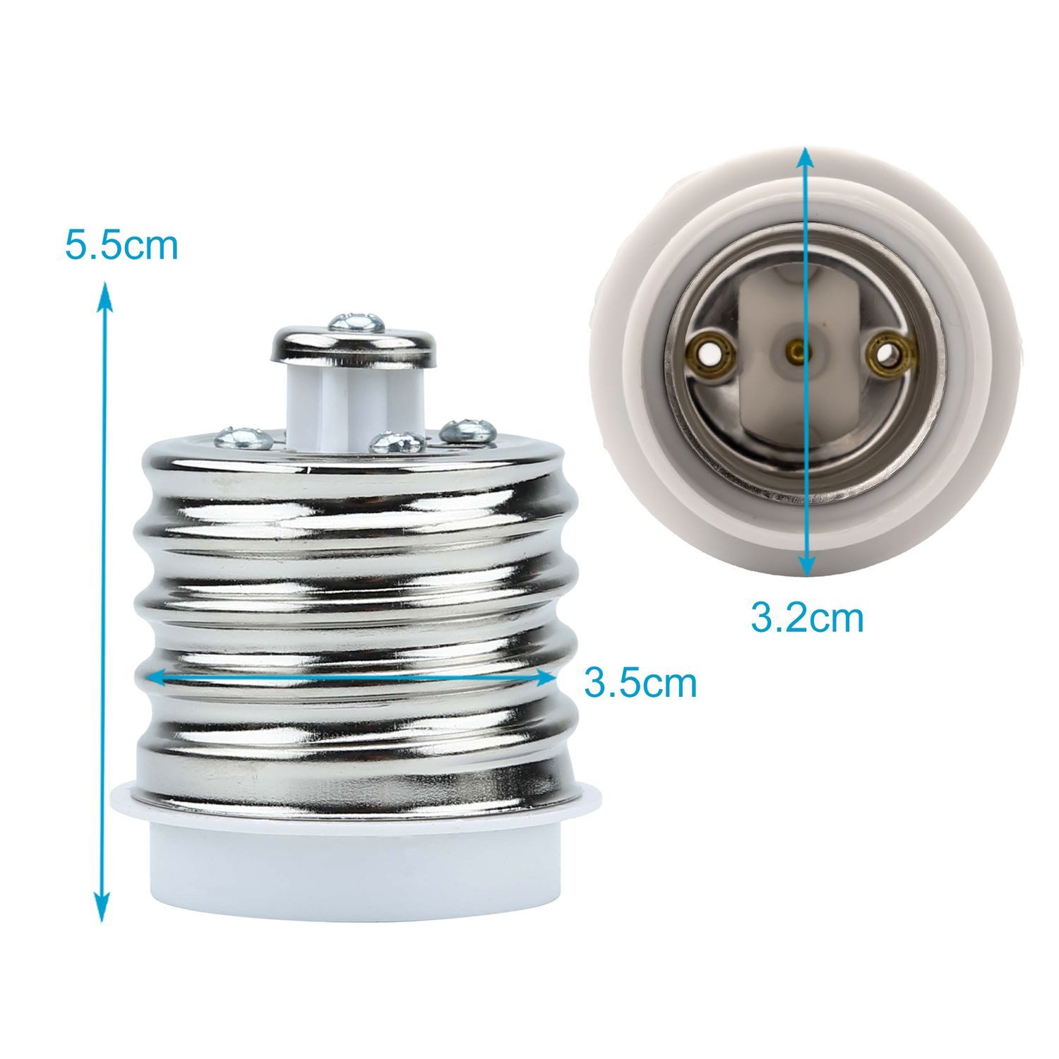 Intirilife Lampenfassung, (4-St), 4x E27 auf E40 Lampensockel Adapter in WEISS