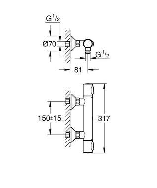 Grohe Brausethermostat Grohe Brause-Thermostat Precision Flow verchromt