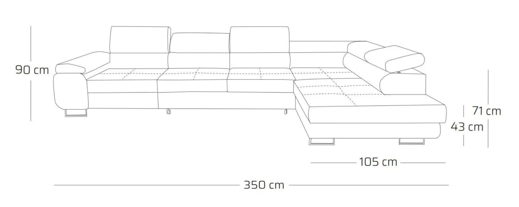 Muffo Ecksofa Wild Maxi, Schlaffunktion