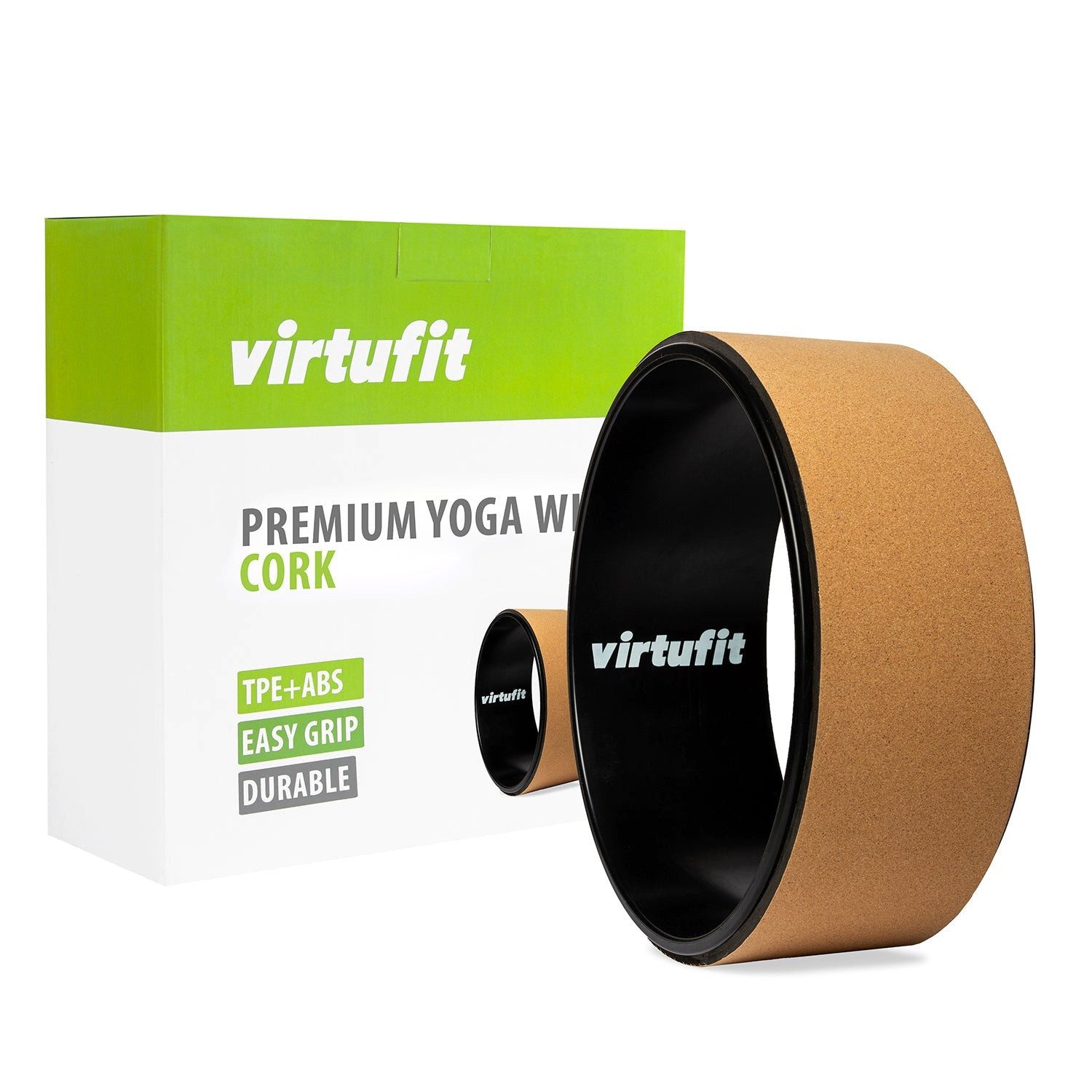 VirtuFit Yoga-Rad VirtuFit Premium Yoga-Rad aus Kork, rutschfest, 33 cm, recycelbar