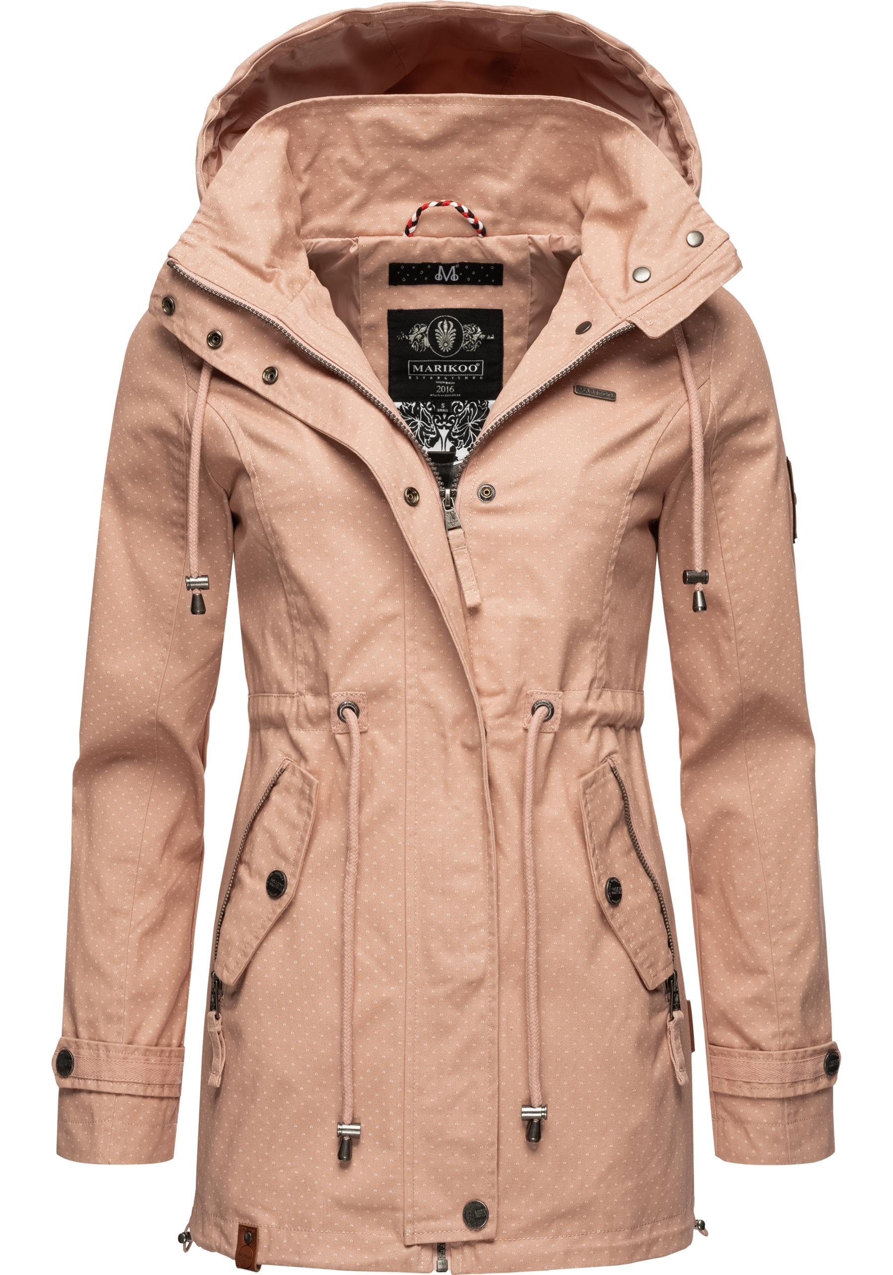 Marikoo Outdoorjacke Nyokoo modische Baumwoll Übergangsjacke mit großer Kap günstig online kaufen