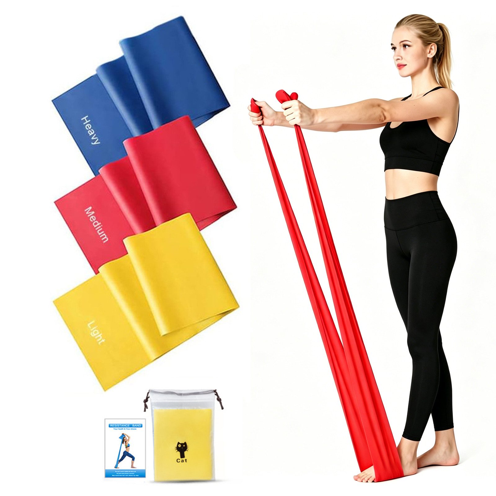 inschimmer Trainingsbänder Fitnessbänder 3er-Set Gymnastikband für Muskelaufbau Yoga Pilates