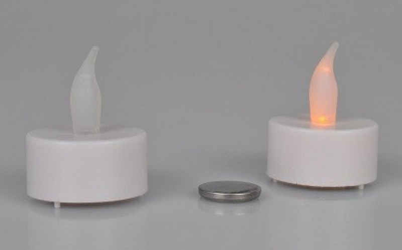 BURI Tafelkerze LED-Teelichter 5x 2er-Set mit Batterien elektrische Kerze Deko weiß